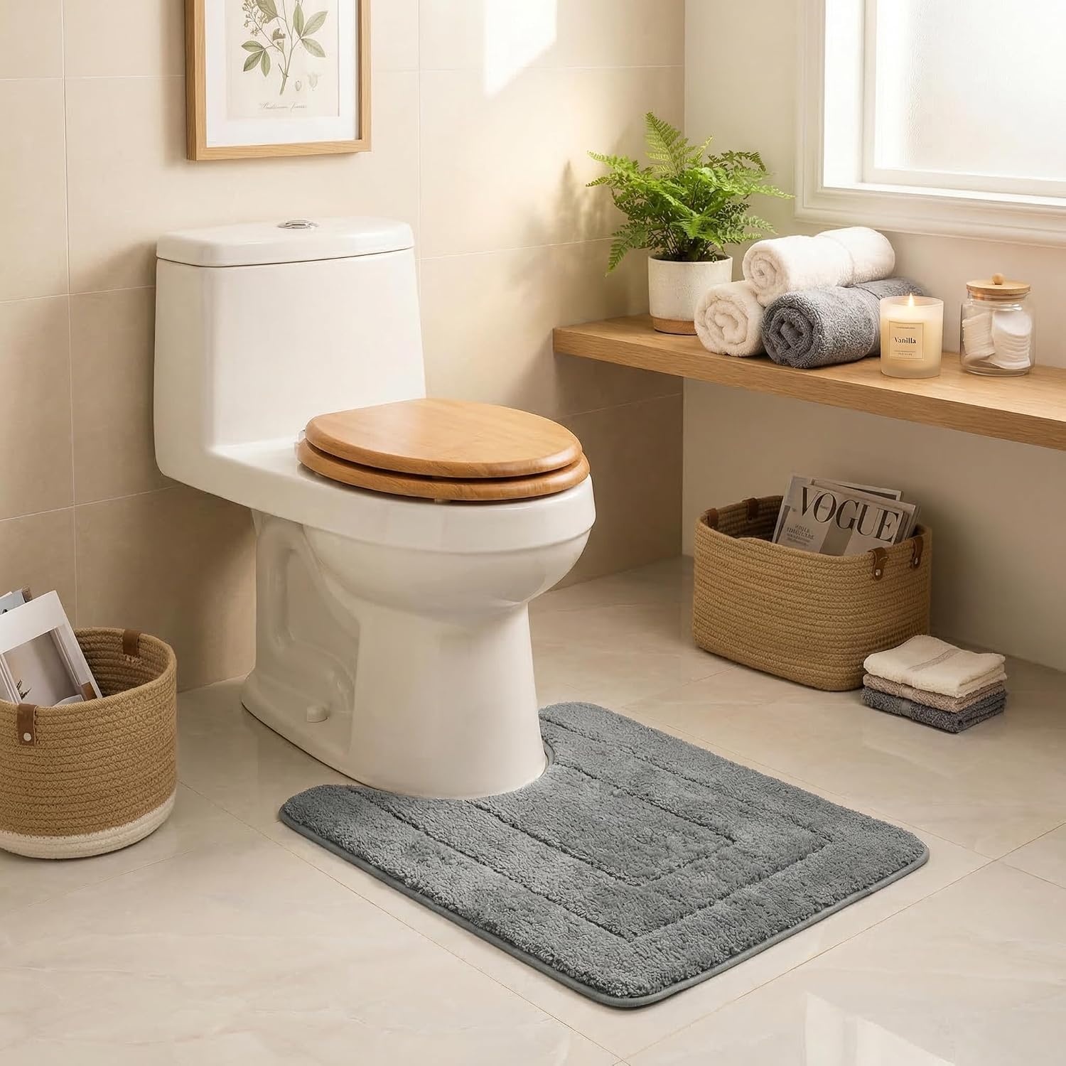 image:imageGRANNY SAYS Gray Bathroom Rugs Bath Mats for Bathroom NonSlip Super Soft and Water Absorbent Microfiber Bath Rugs Machine Wash Dry Bath Rugs for Floor Tub and Shower 16 x 24Deep Gray