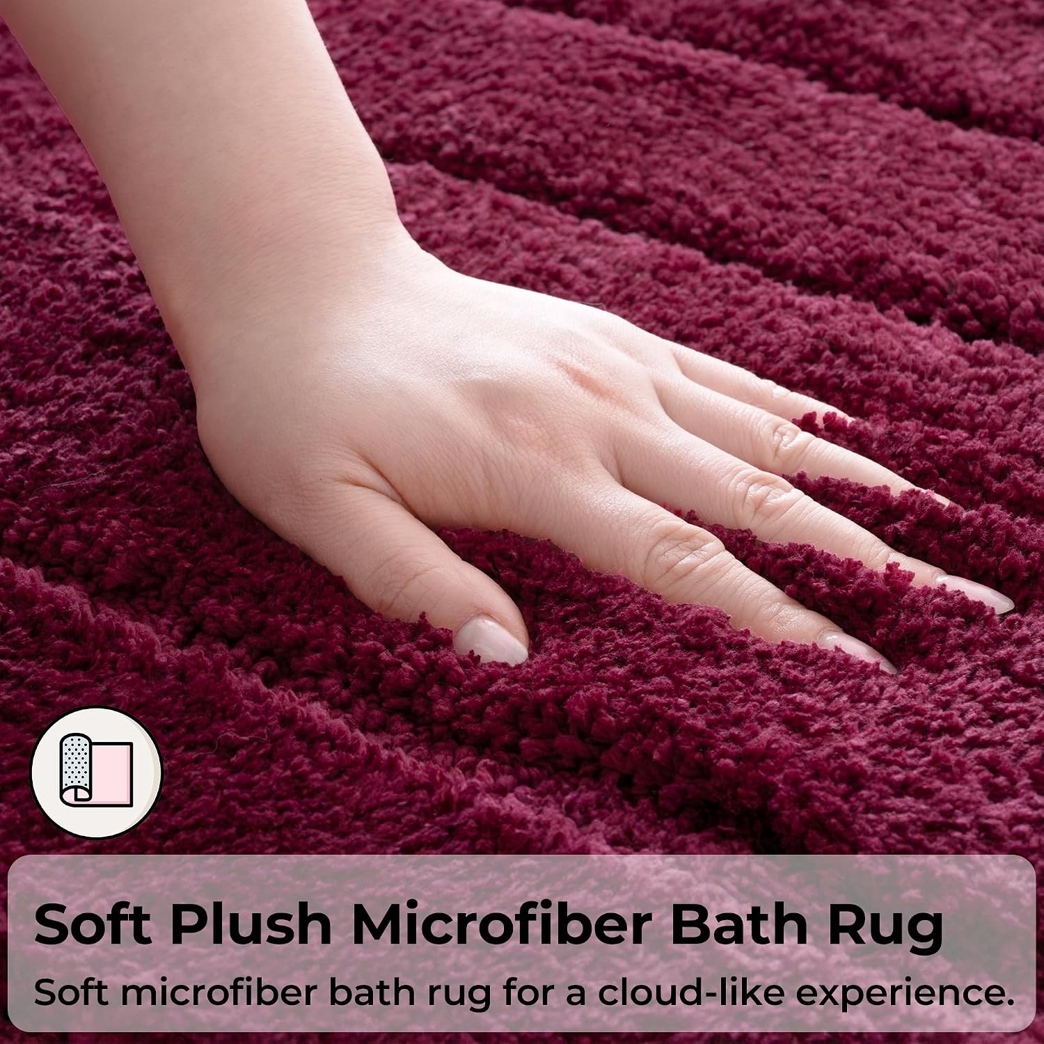 image:imageGRANNY SAYS Gray Bathroom Rugs Bath Mats for Bathroom NonSlip Super Soft and Water Absorbent Microfiber Bath Rugs Machine Wash Dry Bath Rugs for Floor Tub and Shower 16 x 24Strawberry Red