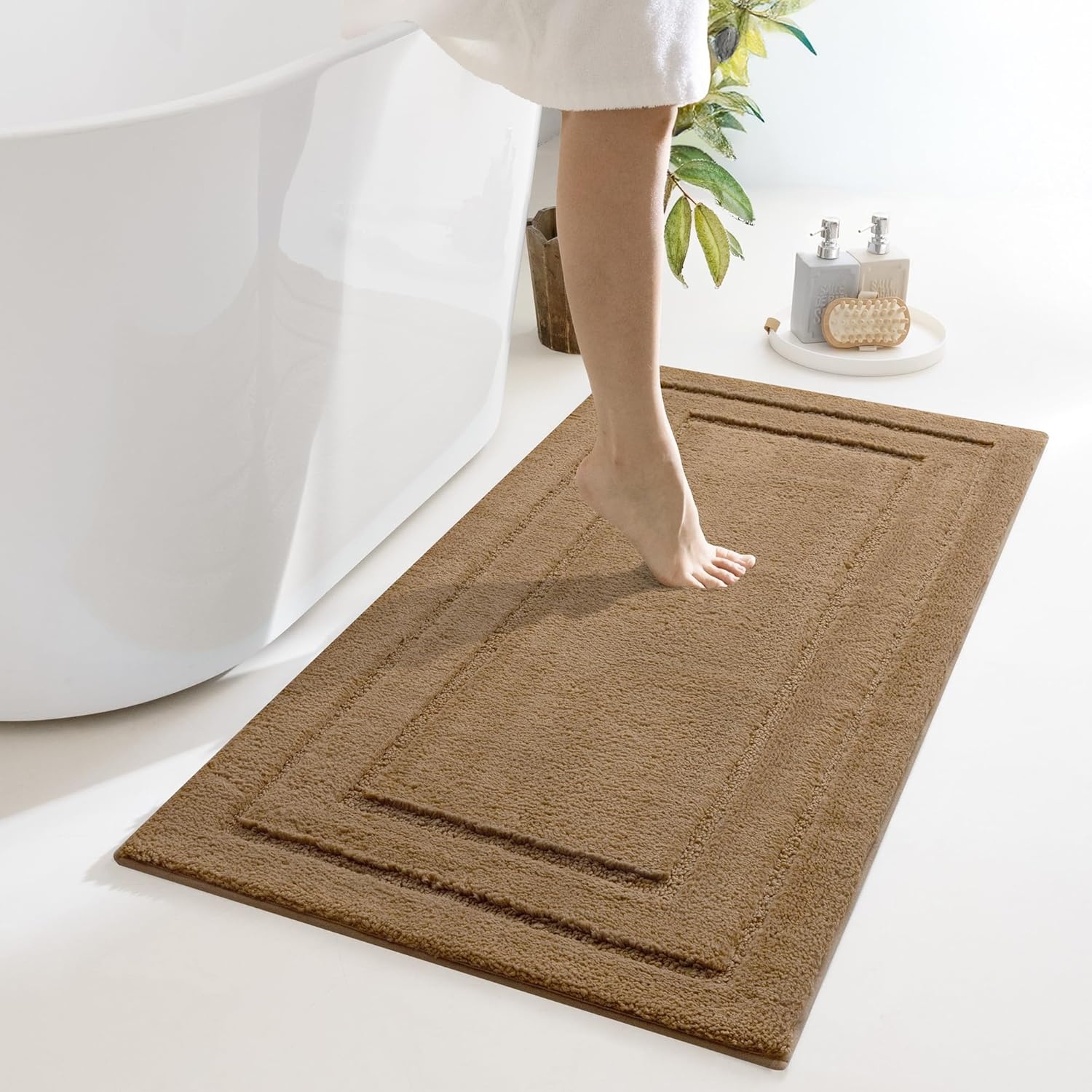 image:imageGRANNY SAYS Gray Bathroom Rugs Bath Mats for Bathroom NonSlip Super Soft and Water Absorbent Microfiber Bath Rugs Machine Wash Dry Bath Rugs for Floor Tub and Shower 16 x 24Champagne