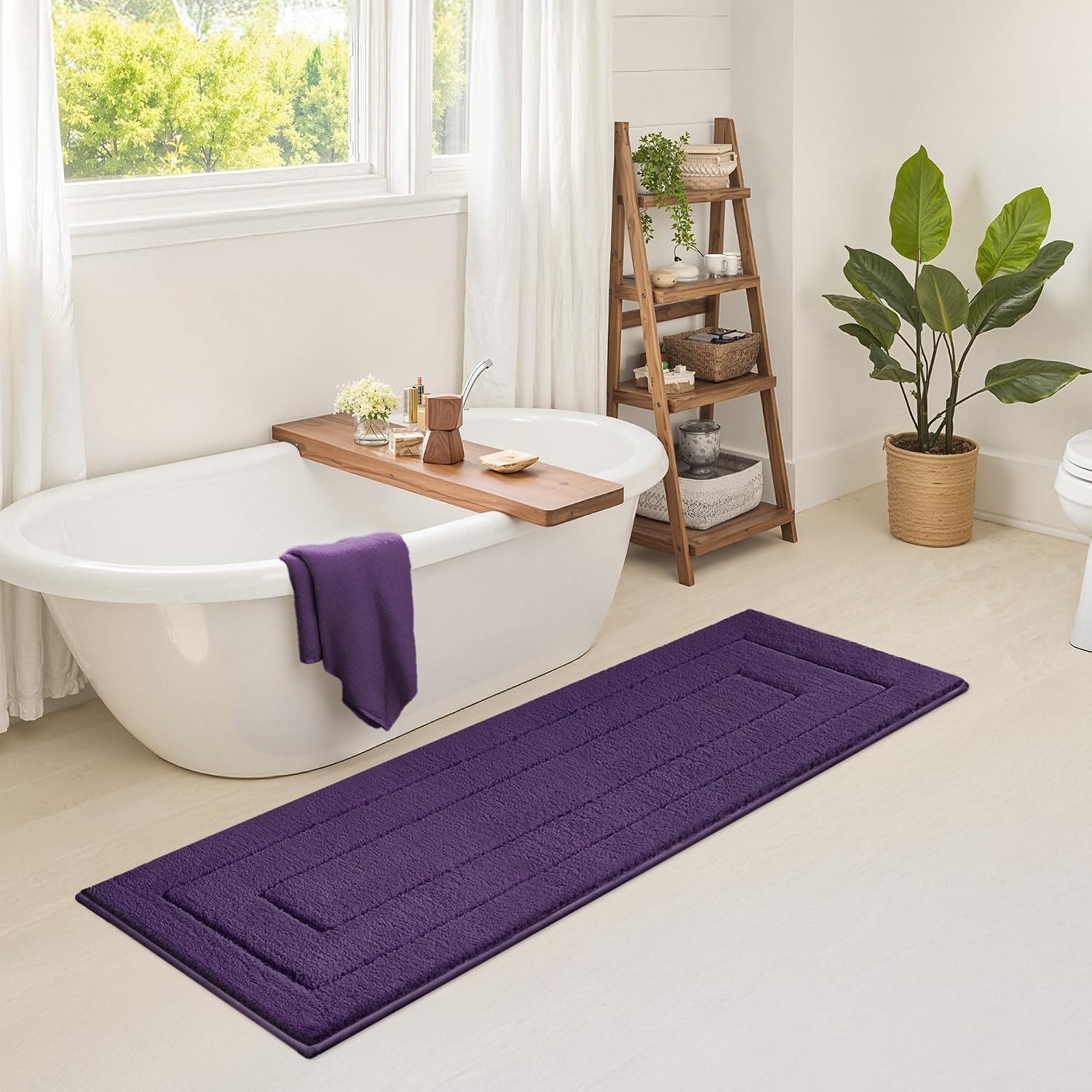 image:imageGRANNY SAYS Gray Bathroom Rugs Bath Mats for Bathroom NonSlip Super Soft and Water Absorbent Microfiber Bath Rugs Machine Wash Dry Bath Rugs for Floor Tub and Shower 16 x 24Purple