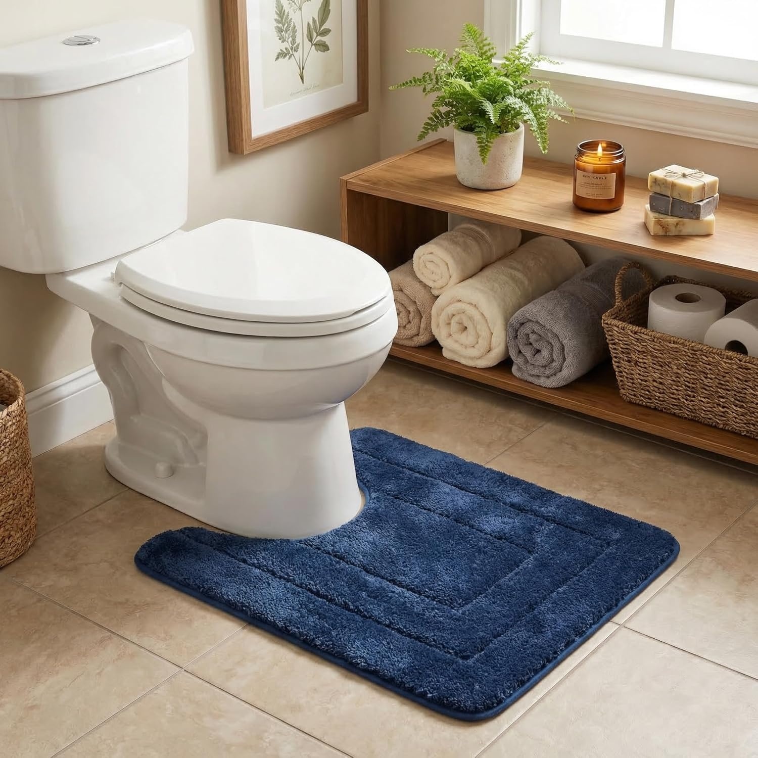image:imageGRANNY SAYS Gray Bathroom Rugs Bath Mats for Bathroom NonSlip Super Soft and Water Absorbent Microfiber Bath Rugs Machine Wash Dry Bath Rugs for Floor Tub and Shower 16 x 24Deep Blue