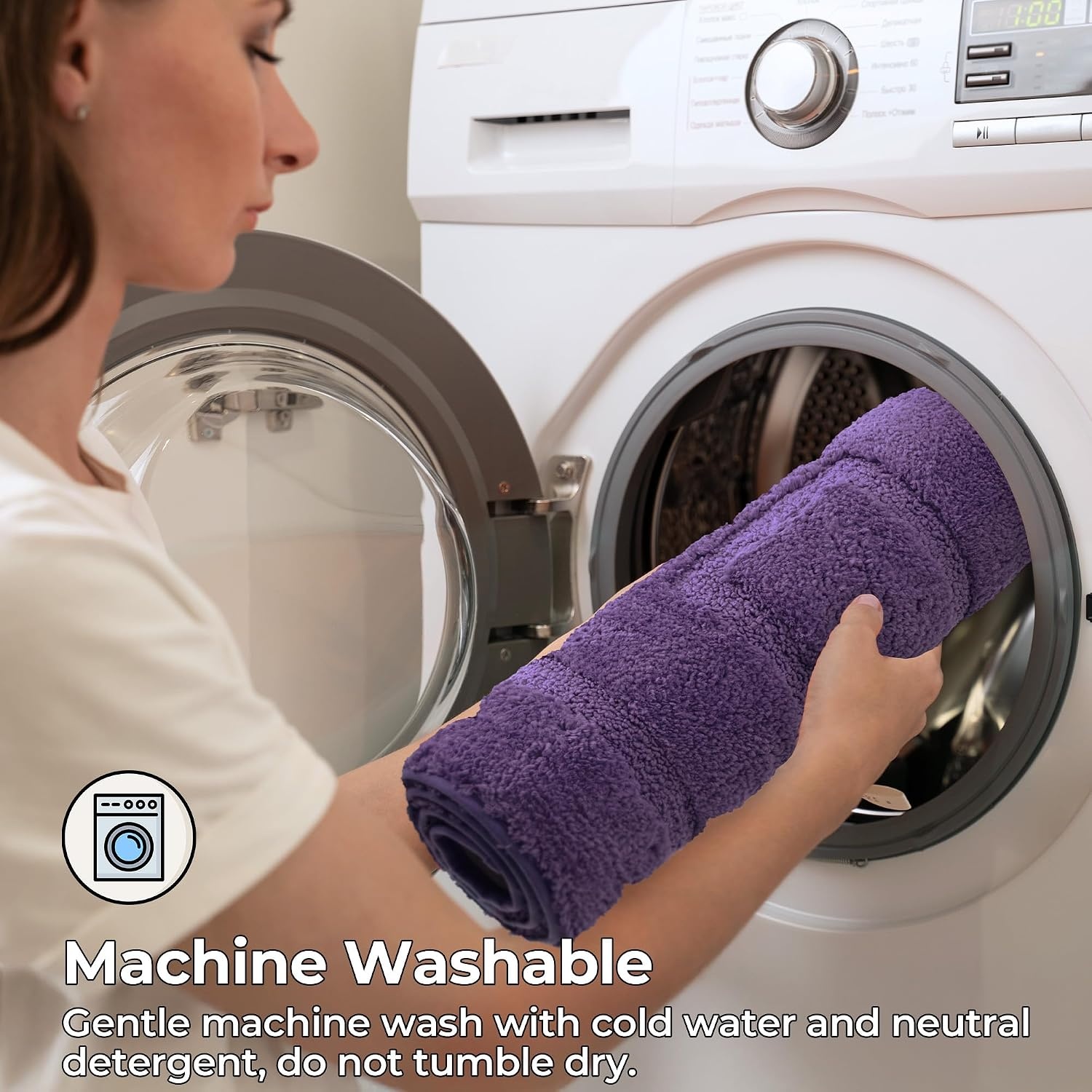 image:imageGRANNY SAYS Gray Bathroom Rugs Bath Mats for Bathroom NonSlip Super Soft and Water Absorbent Microfiber Bath Rugs Machine Wash Dry Bath Rugs for Floor Tub and Shower 16 x 24Purple