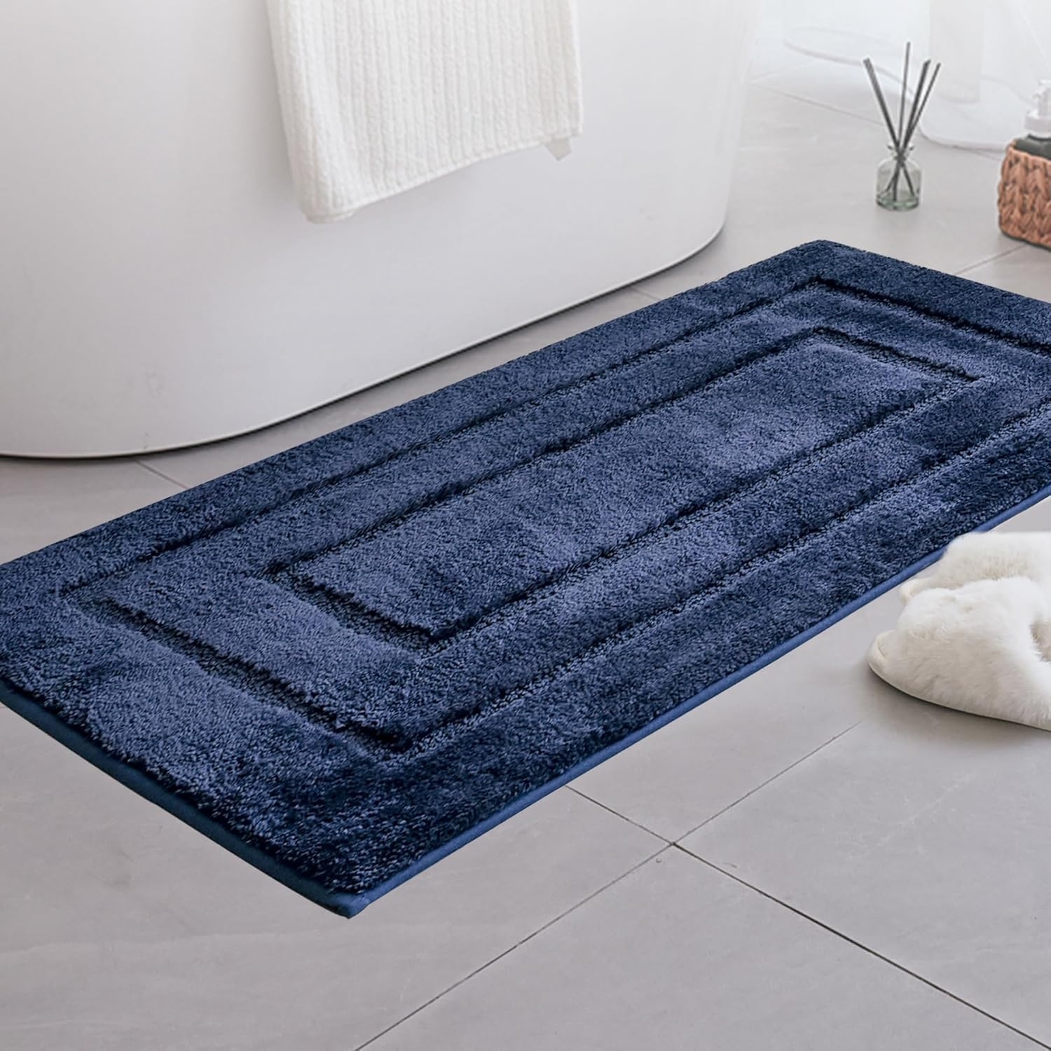 image:imageGRANNY SAYS Gray Bathroom Rugs Bath Mats for Bathroom NonSlip Super Soft and Water Absorbent Microfiber Bath Rugs Machine Wash Dry Bath Rugs for Floor Tub and Shower 16 x 24Deep Blue