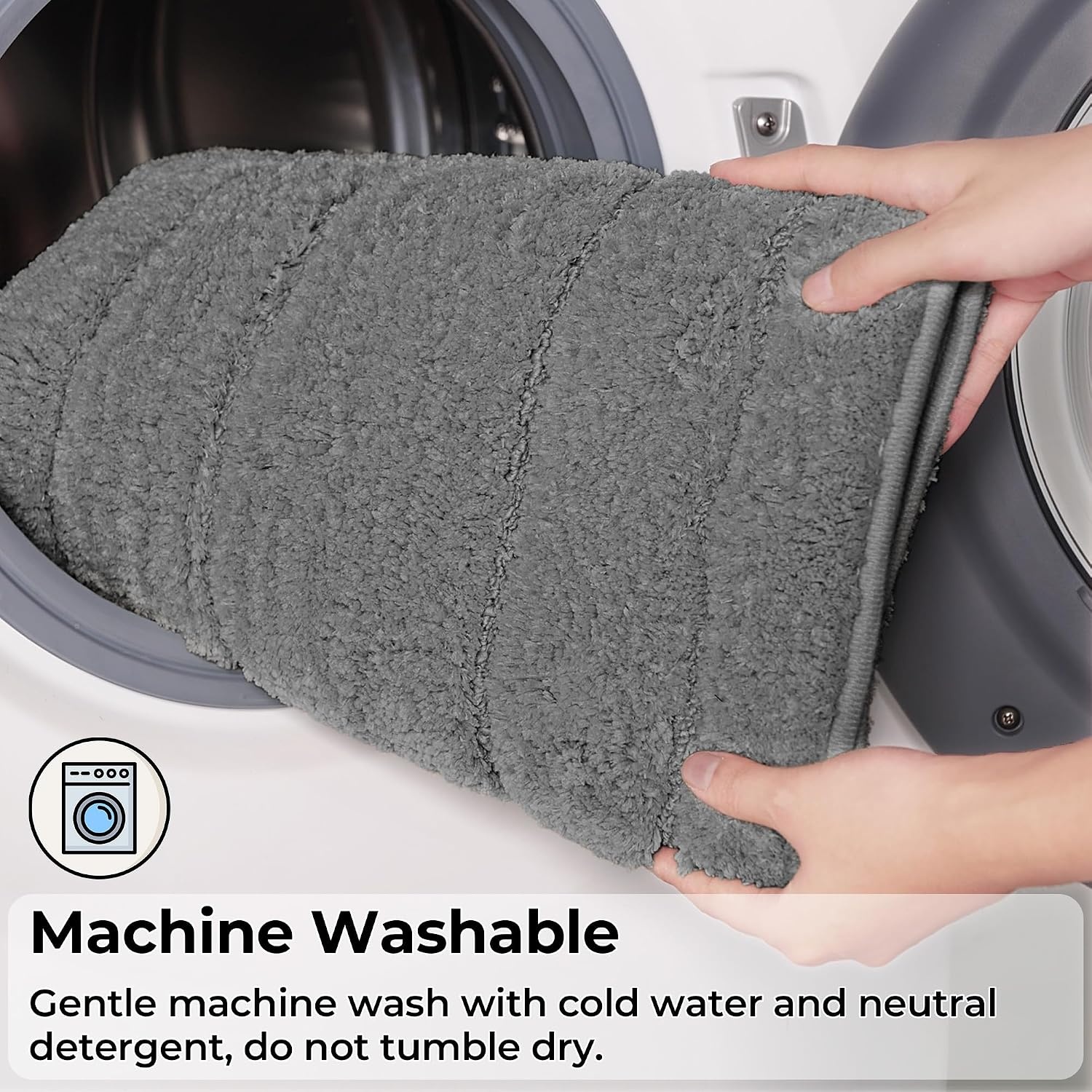 image:imageGRANNY SAYS Gray Bathroom Rugs Bath Mats for Bathroom NonSlip Super Soft and Water Absorbent Microfiber Bath Rugs Machine Wash Dry Bath Rugs for Floor Tub and Shower 16 x 24Deep Gray