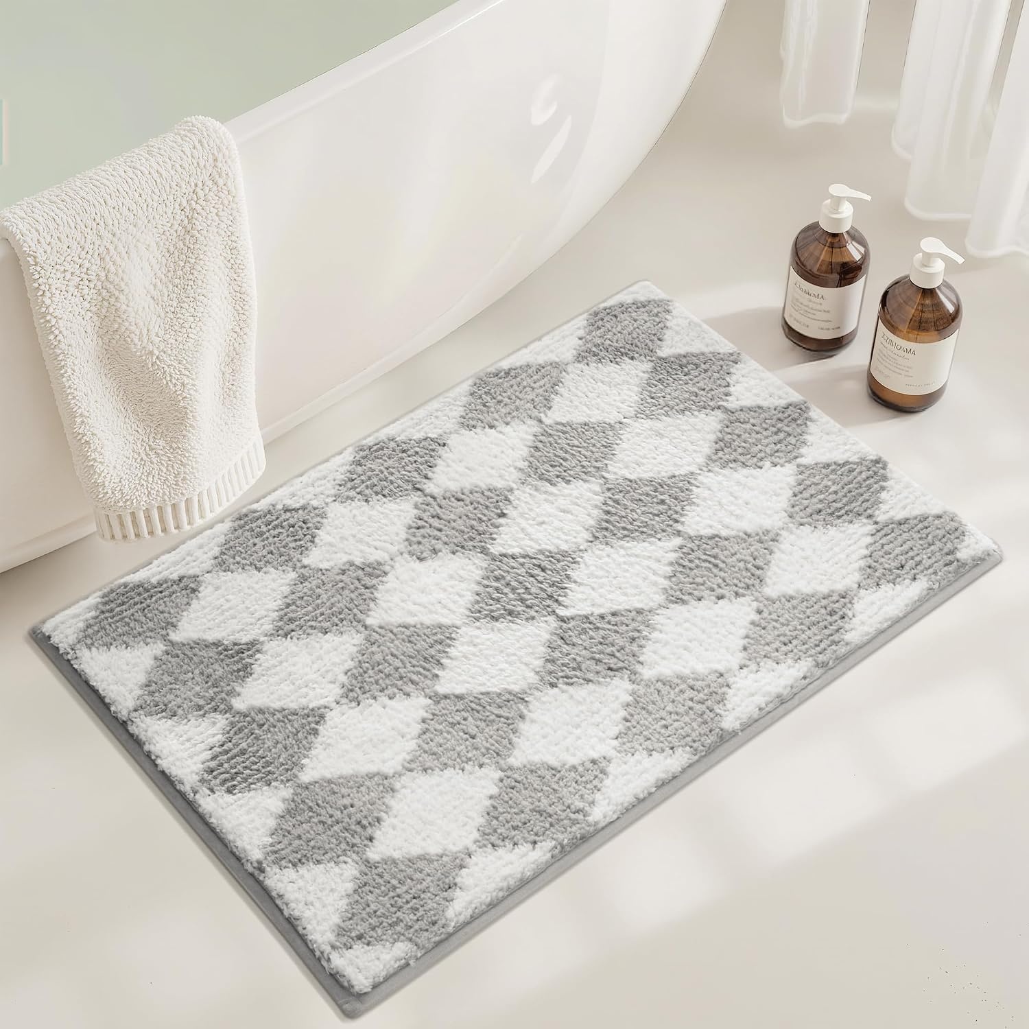 image:imageGRANNY SAYS Gray Bathroom Rugs Bath Mats for Bathroom NonSlip Super Soft and Water Absorbent Microfiber Bath Rugs Machine Wash Dry Bath Rugs for Floor Tub and Shower 16 x 24Clight Grey