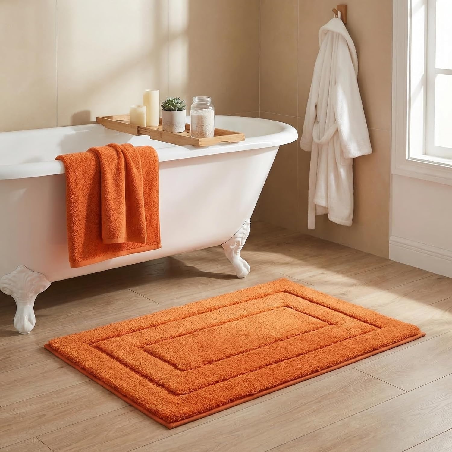 image:imageGRANNY SAYS Gray Bathroom Rugs Bath Mats for Bathroom NonSlip Super Soft and Water Absorbent Microfiber Bath Rugs Machine Wash Dry Bath Rugs for Floor Tub and Shower 16 x 24Orange
