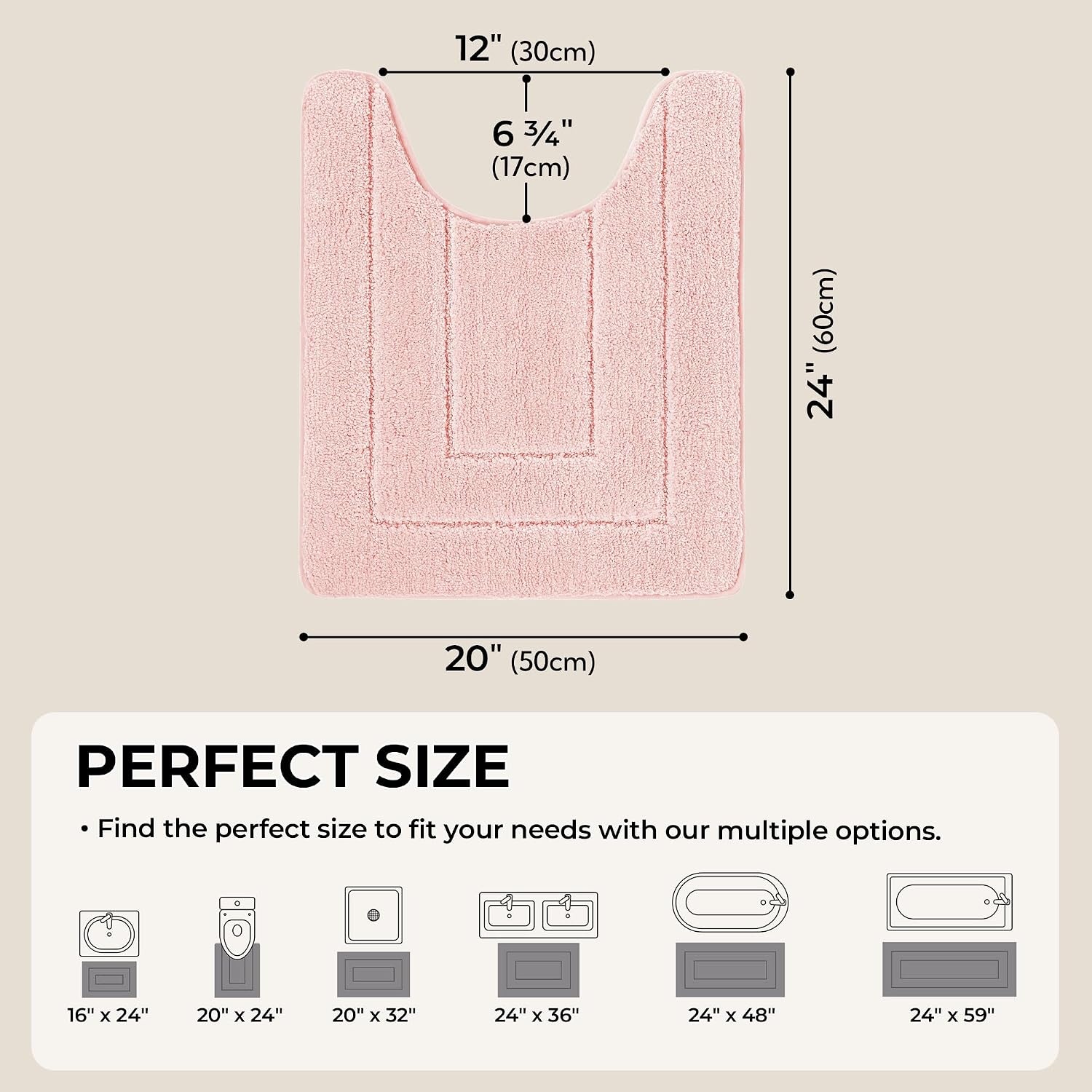 image:imageGRANNY SAYS Gray Bathroom Rugs Bath Mats for Bathroom NonSlip Super Soft and Water Absorbent Microfiber Bath Rugs Machine Wash Dry Bath Rugs for Floor Tub and Shower 16 x 24Pink