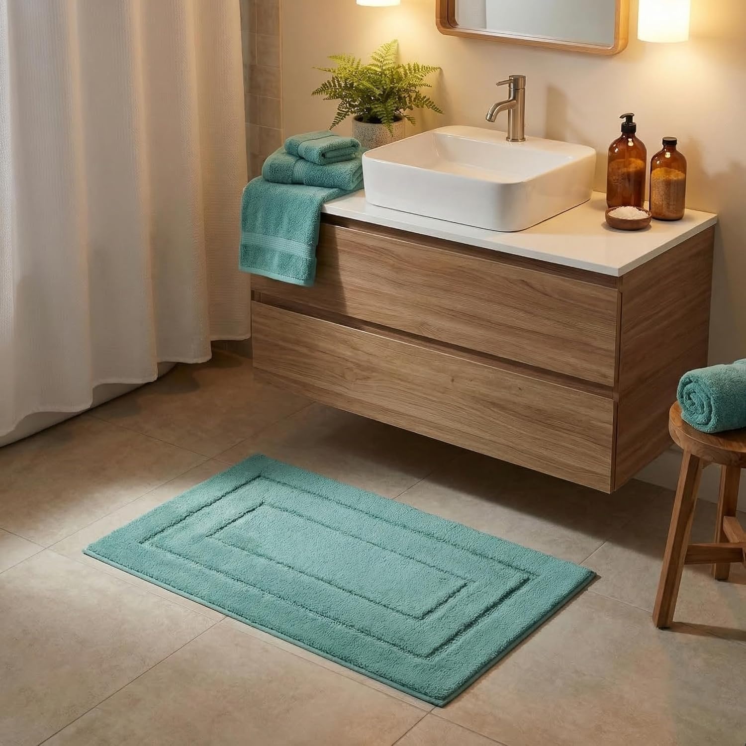 image:imageGRANNY SAYS Gray Bathroom Rugs Bath Mats for Bathroom NonSlip Super Soft and Water Absorbent Microfiber Bath Rugs Machine Wash Dry Bath Rugs for Floor Tub and Shower 16 x 24Sage Green