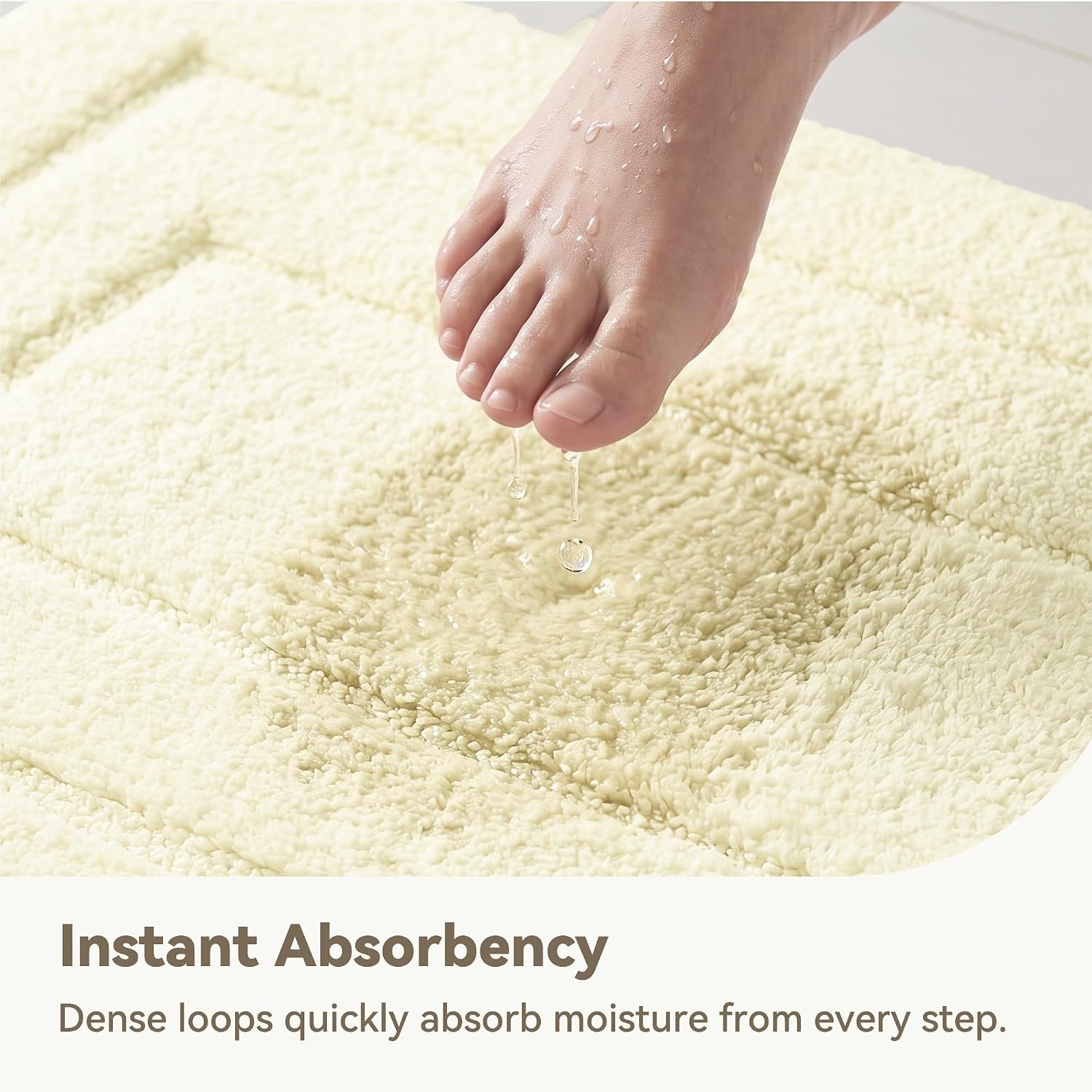 image:imageGRANNY SAYS Gray Bathroom Rugs Bath Mats for Bathroom NonSlip Super Soft and Water Absorbent Microfiber Bath Rugs Machine Wash Dry Bath Rugs for Floor Tub and Shower 16 x 24Cream White
