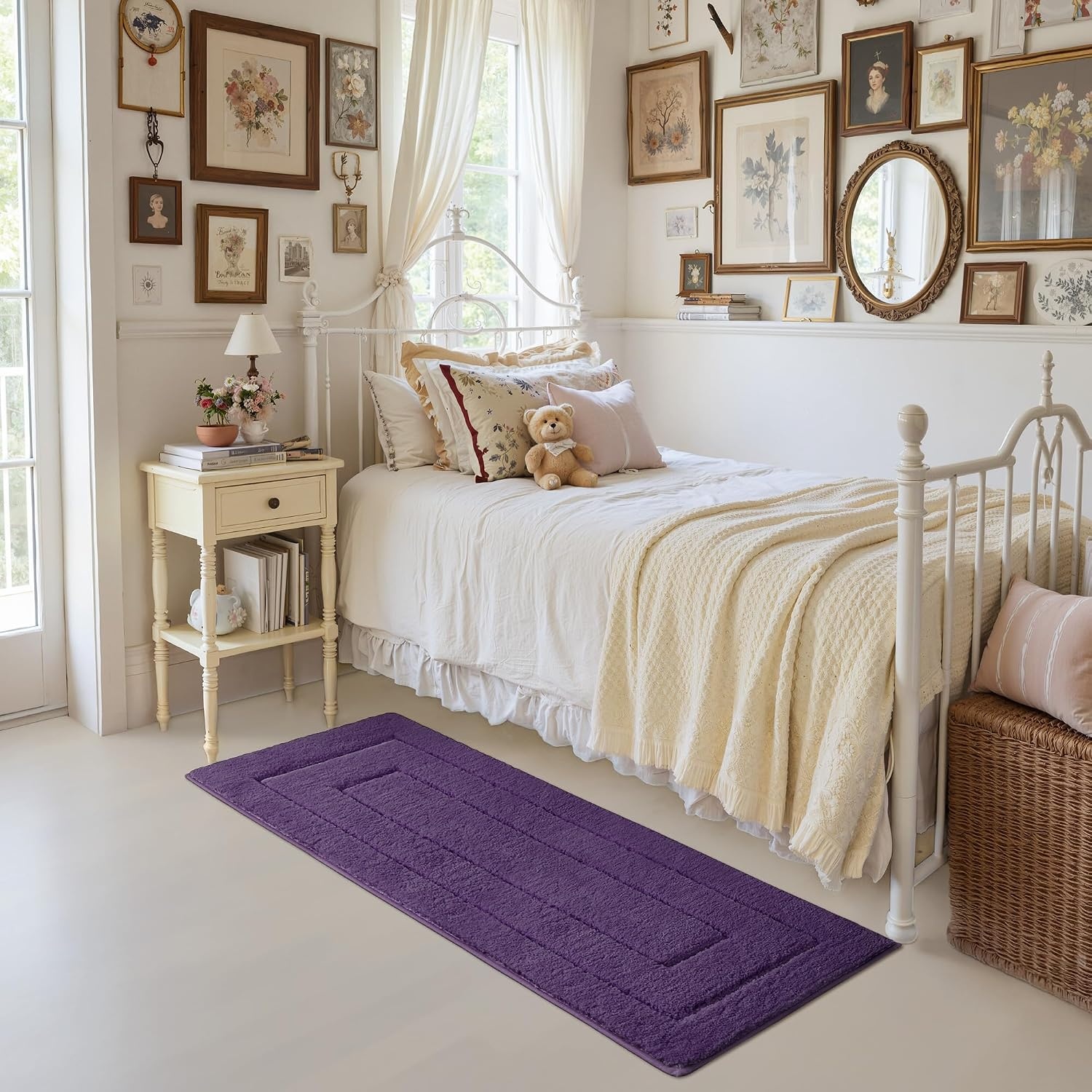image:imageGRANNY SAYS Gray Bathroom Rugs Bath Mats for Bathroom NonSlip Super Soft and Water Absorbent Microfiber Bath Rugs Machine Wash Dry Bath Rugs for Floor Tub and Shower 16 x 24Purple