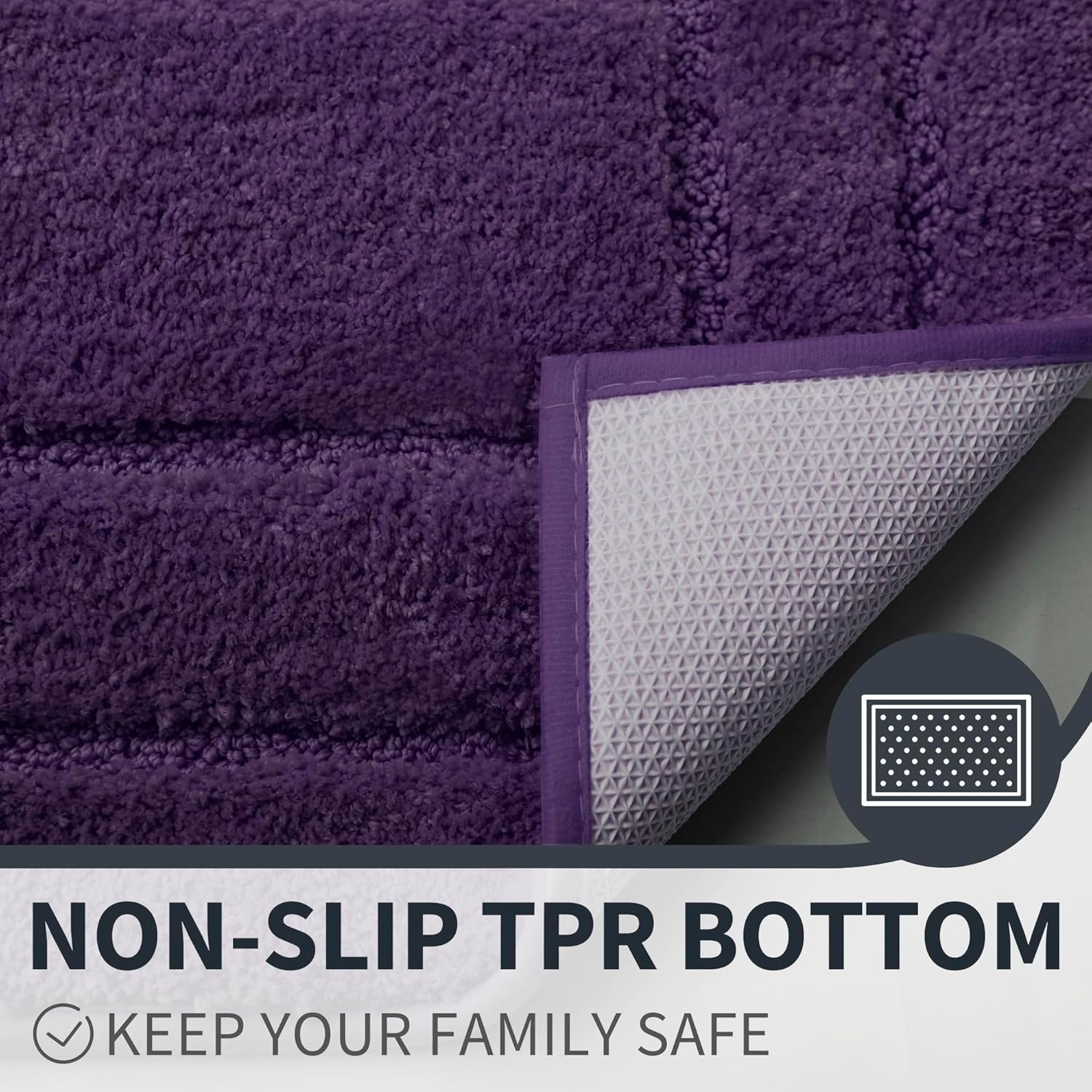 image:imageGRANNY SAYS Gray Bathroom Rugs Bath Mats for Bathroom NonSlip Super Soft and Water Absorbent Microfiber Bath Rugs Machine Wash Dry Bath Rugs for Floor Tub and Shower 16 x 24Purple