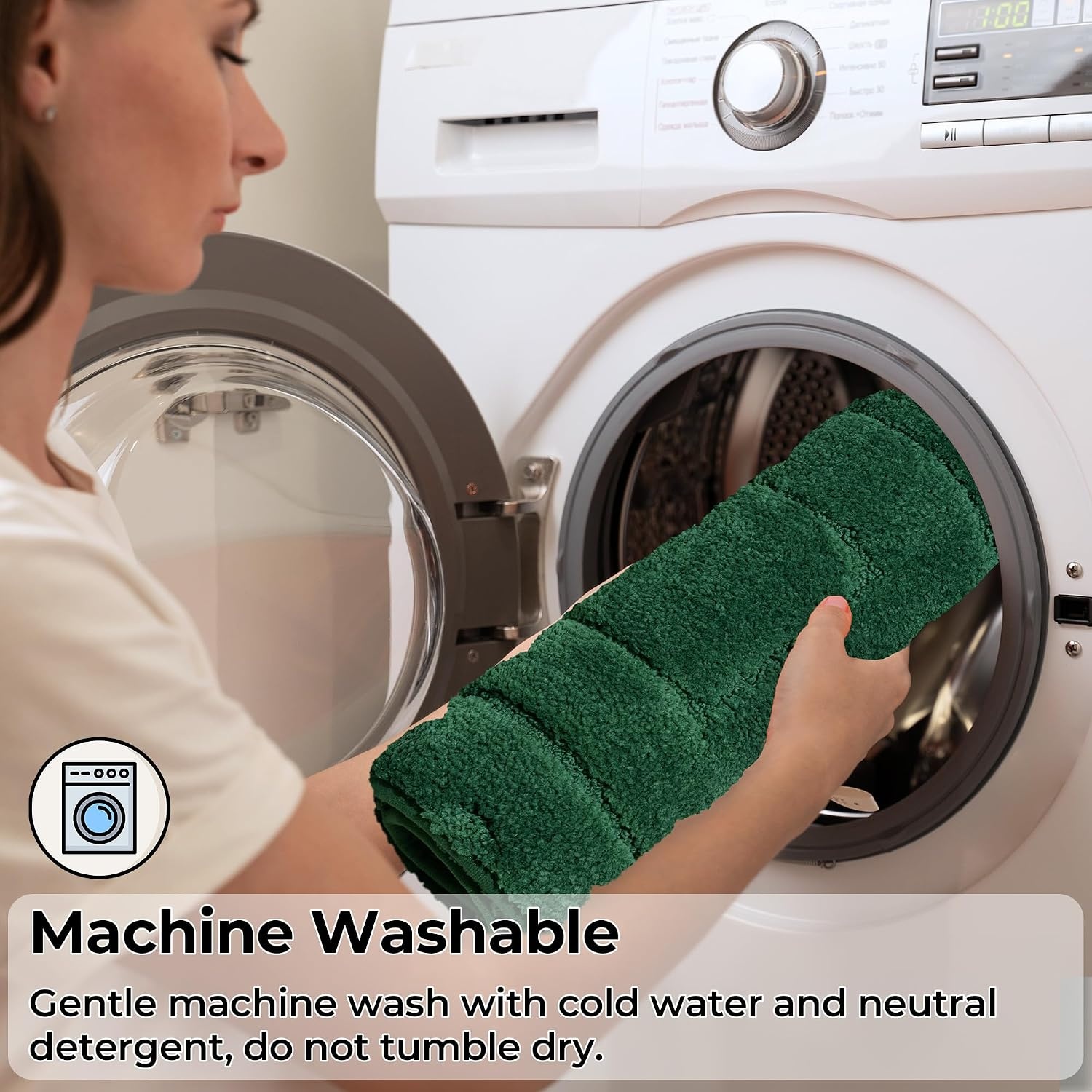 image:imageGRANNY SAYS Gray Bathroom Rugs Bath Mats for Bathroom NonSlip Super Soft and Water Absorbent Microfiber Bath Rugs Machine Wash Dry Bath Rugs for Floor Tub and Shower 16 x 24Dark Green