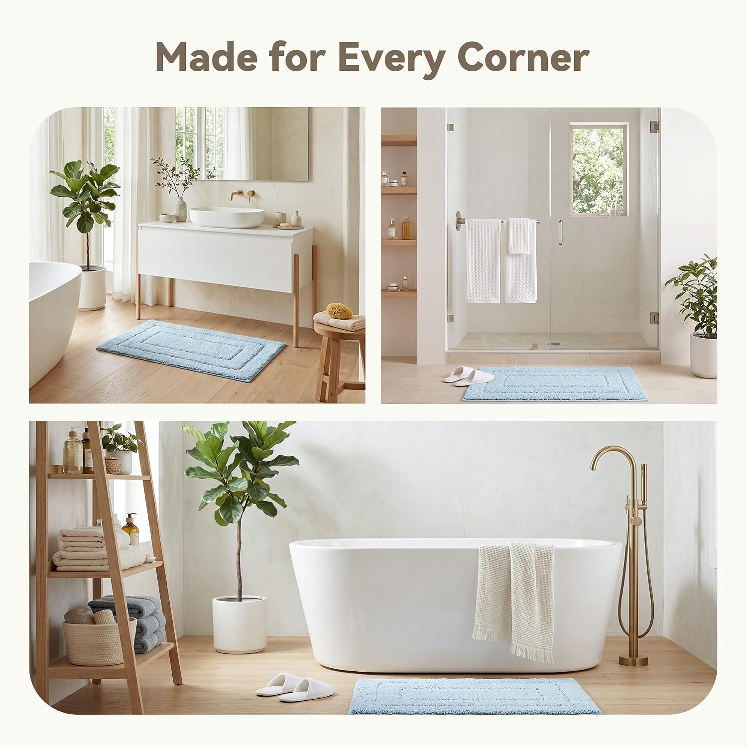 image:imageGRANNY SAYS Gray Bathroom Rugs Bath Mats for Bathroom NonSlip Super Soft and Water Absorbent Microfiber Bath Rugs Machine Wash Dry Bath Rugs for Floor Tub and Shower 16 x 24Baby Blue
