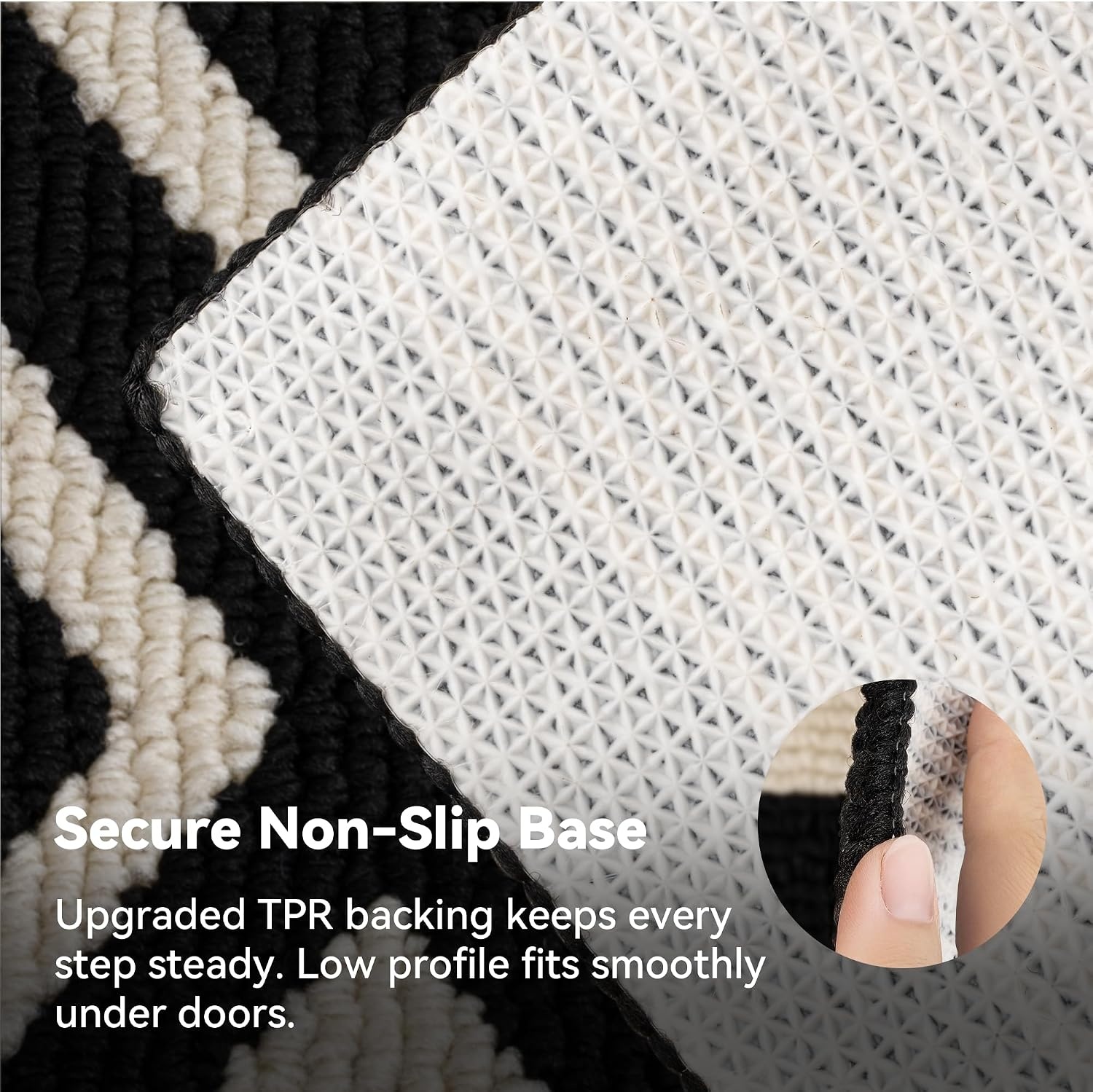 image:imageGRANNY SAYS Indoor Doormat 20 x 32 NonSlip Front Door Mats Outdoor Welcome Mat Washable Low Profile Indoor Door Mats for Entryway Floor Inside Back DoormatsBlackTan Diamond
