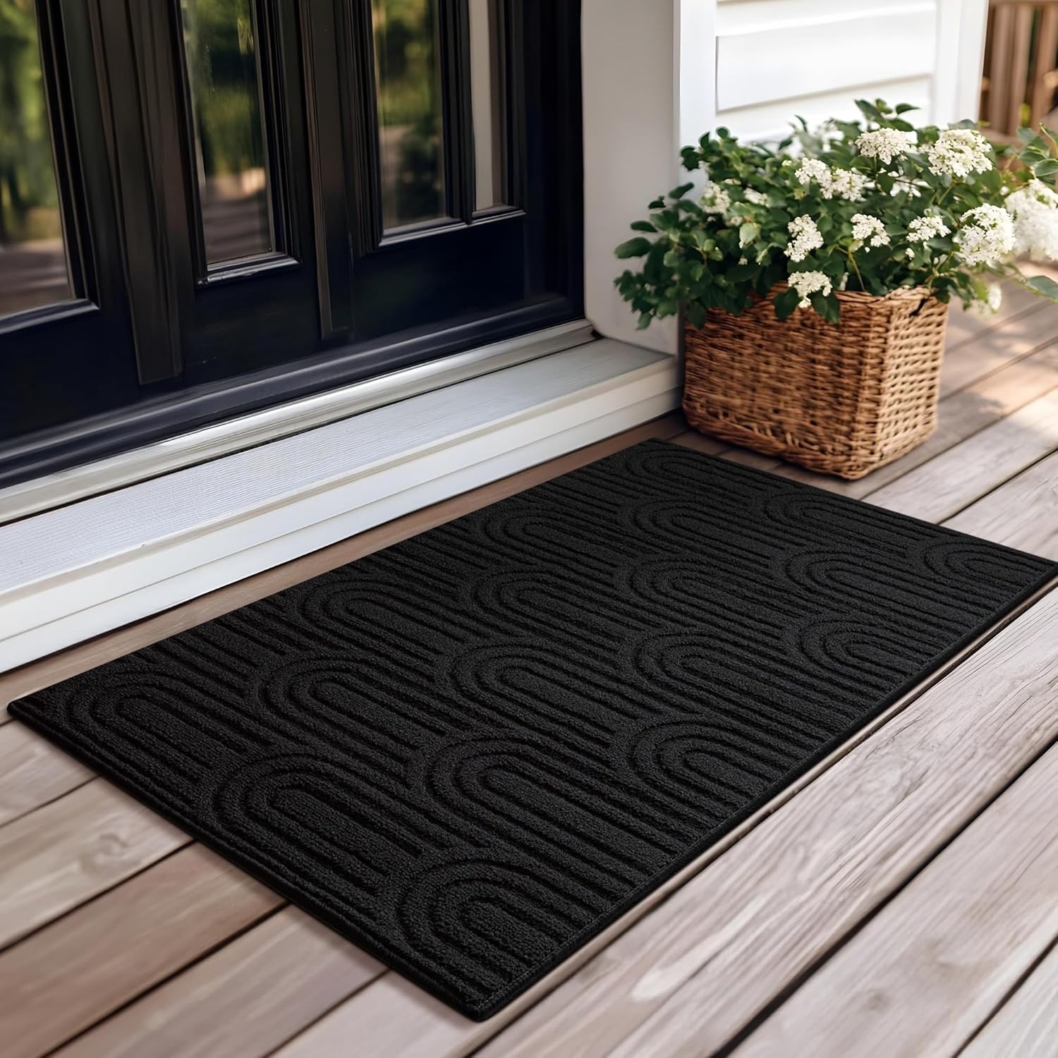 image:imageGRANNY SAYS Indoor Doormat 20 x 32 NonSlip Front Door Mats Outdoor Welcome Mat Washable Low Profile Indoor Door Mats for Entryway Floor Inside Back DoormatsBlack