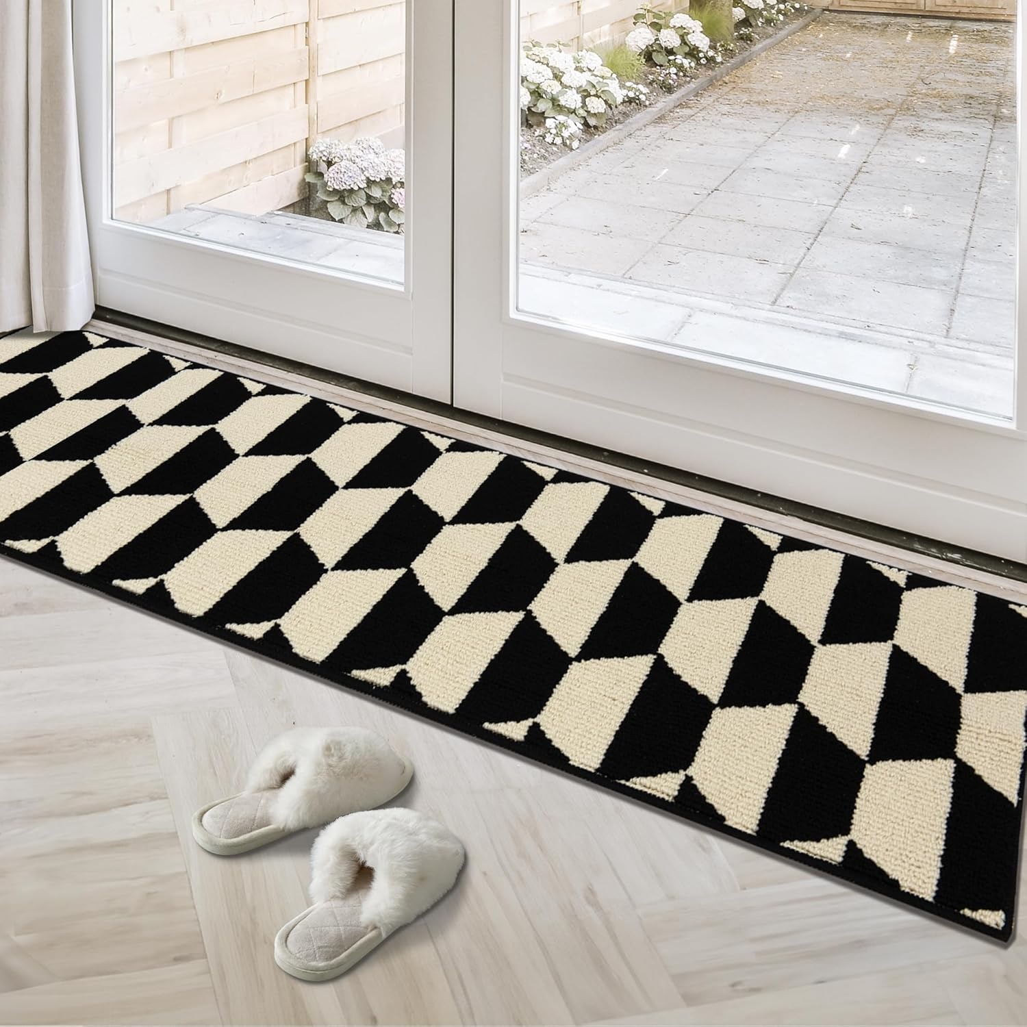 image:imageGRANNY SAYS Indoor Doormat 20 x 32 NonSlip Front Door Mats Outdoor Welcome Mat Washable Low Profile Indoor Door Mats for Entryway Floor Inside Back DoormatsBlackTan