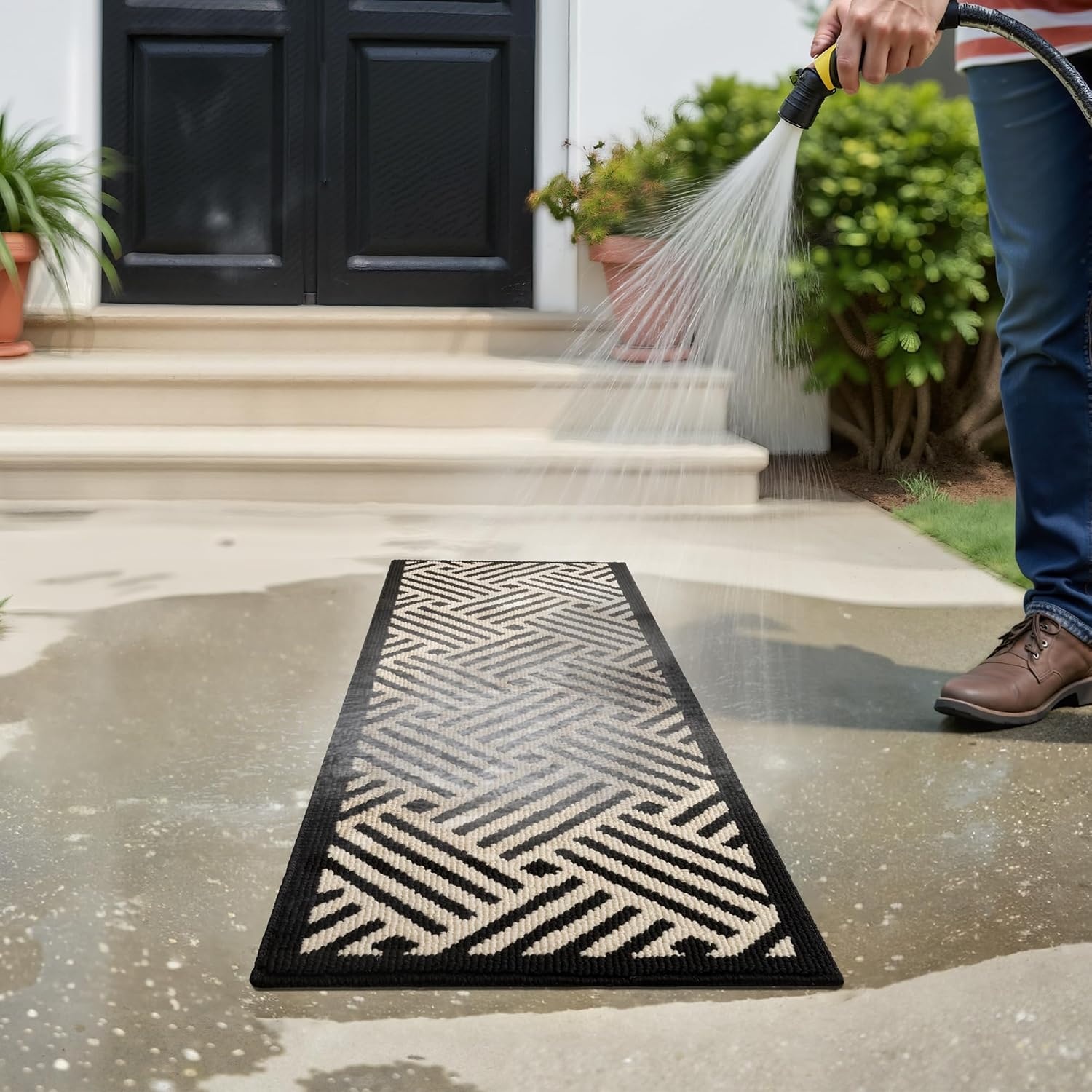 image:imageGRANNY SAYS Indoor Doormat 20 x 32 NonSlip Front Door Mats Outdoor Welcome Mat Washable Low Profile Indoor Door Mats for Entryway Floor Inside Back DoormatsBeige Blackwave
