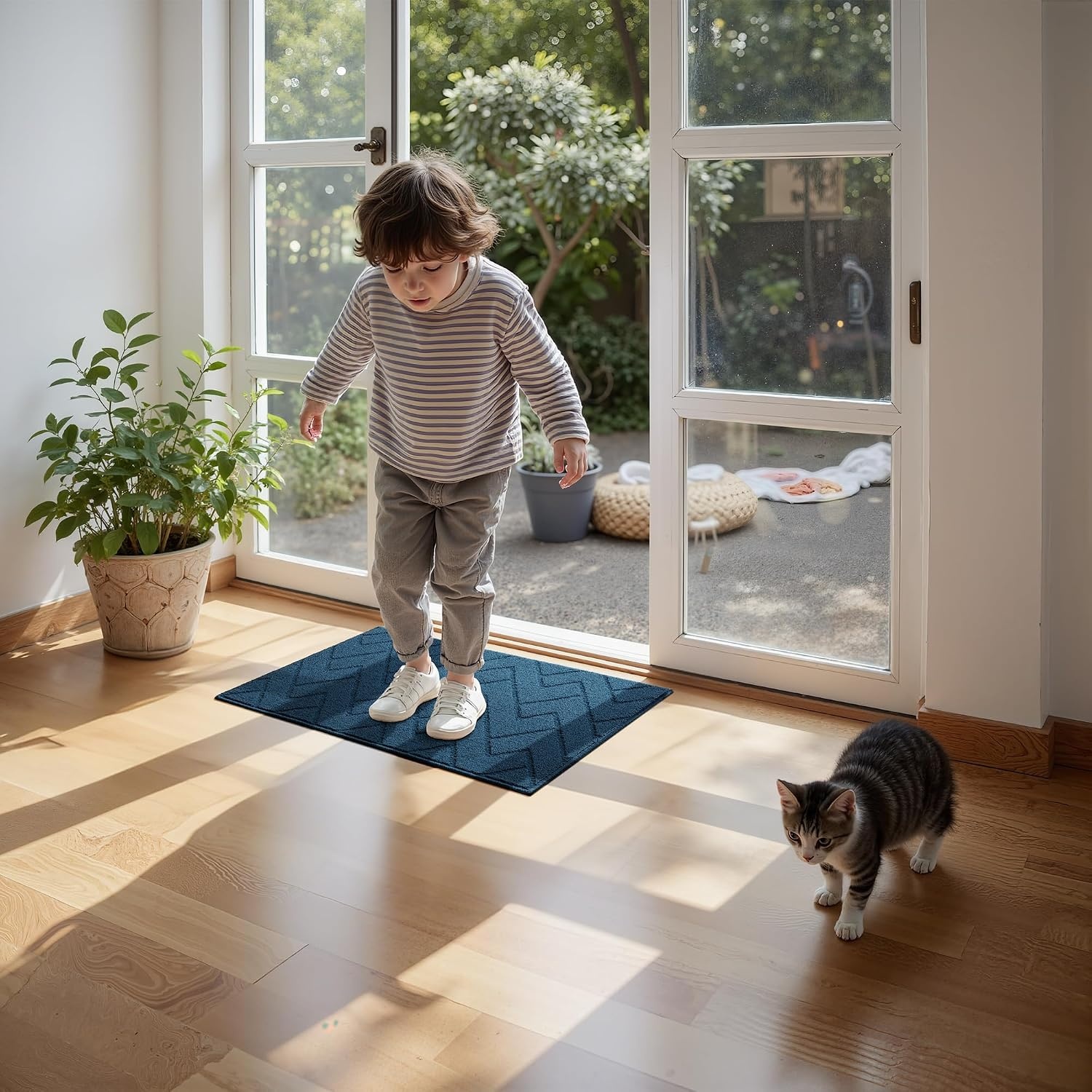 image:imageGRANNY SAYS Indoor Doormat 20 x 32 NonSlip Front Door Mats Outdoor Welcome Mat Washable Low Profile Indoor Door Mats for Entryway Floor Inside Back DoormatsDeep Blue