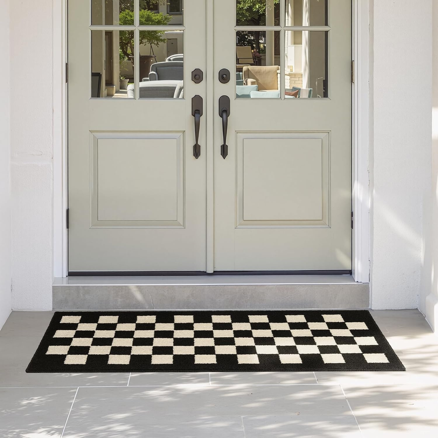 image:imageGRANNY SAYS Indoor Doormat 20 x 32 NonSlip Front Door Mats Outdoor Welcome Mat Washable Low Profile Indoor Door Mats for Entryway Floor Inside Back DoormatsCheckerboard