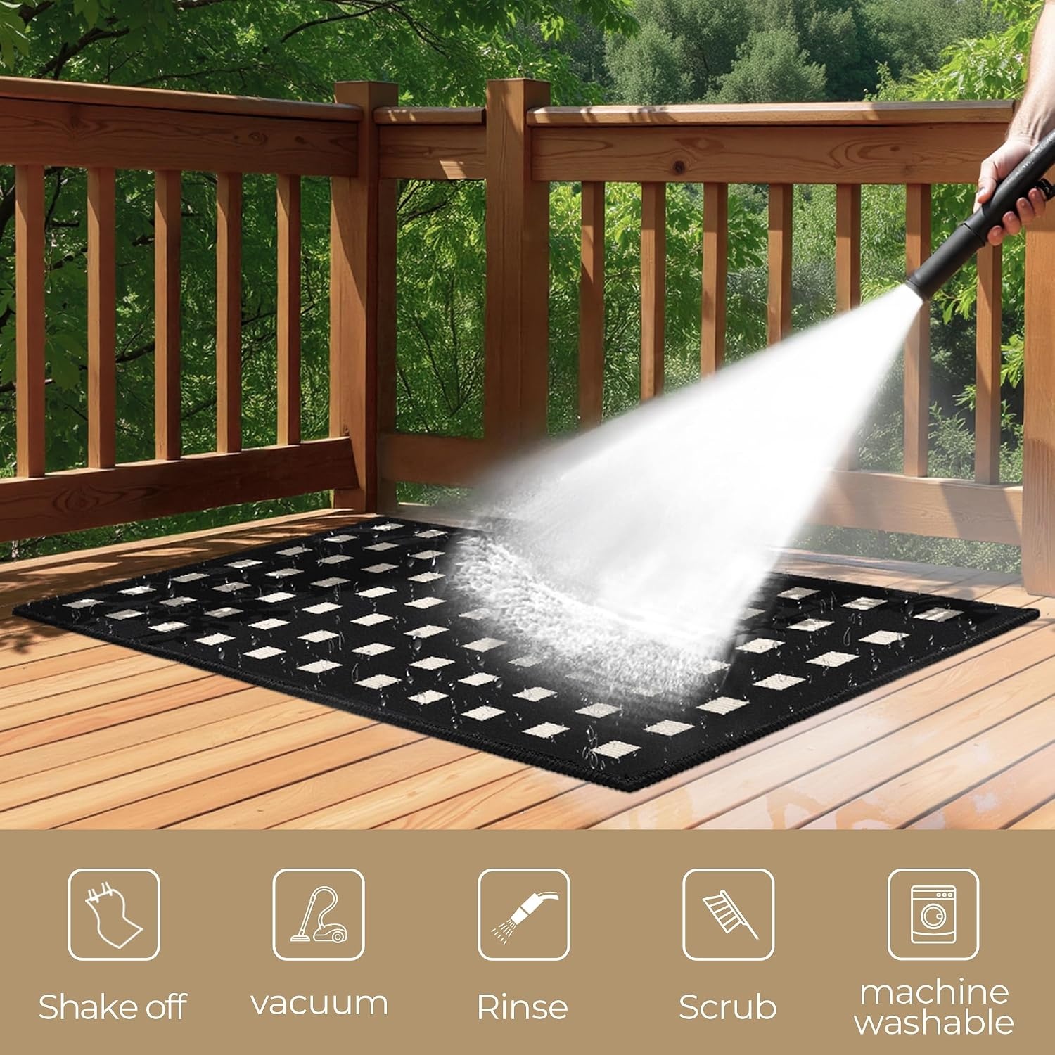 image:imageGRANNY SAYS Indoor Doormat 20 x 32 NonSlip Front Door Mats Outdoor Welcome Mat Washable Low Profile Indoor Door Mats for Entryway Floor Inside Back DoormatsBlackmosaic