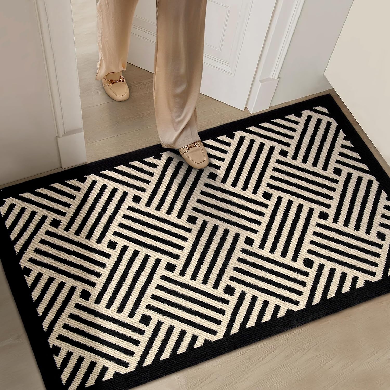 image:imageGRANNY SAYS Indoor Doormat 20 x 32 NonSlip Front Door Mats Outdoor Welcome Mat Washable Low Profile Indoor Door Mats for Entryway Floor Inside Back DoormatsBeige Blackwave