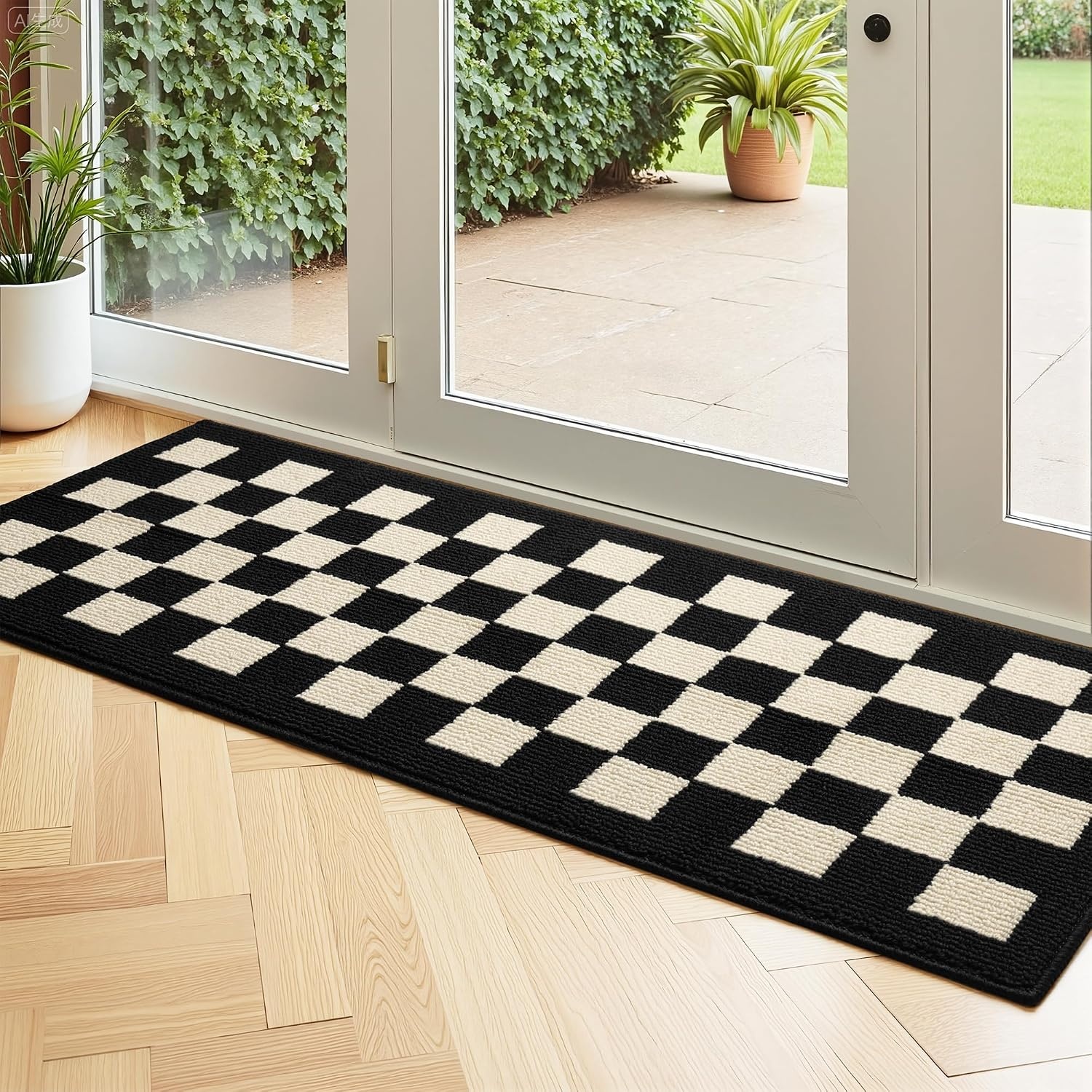 image:imageGRANNY SAYS Indoor Doormat 20 x 32 NonSlip Front Door Mats Outdoor Welcome Mat Washable Low Profile Indoor Door Mats for Entryway Floor Inside Back DoormatsCheckerboard
