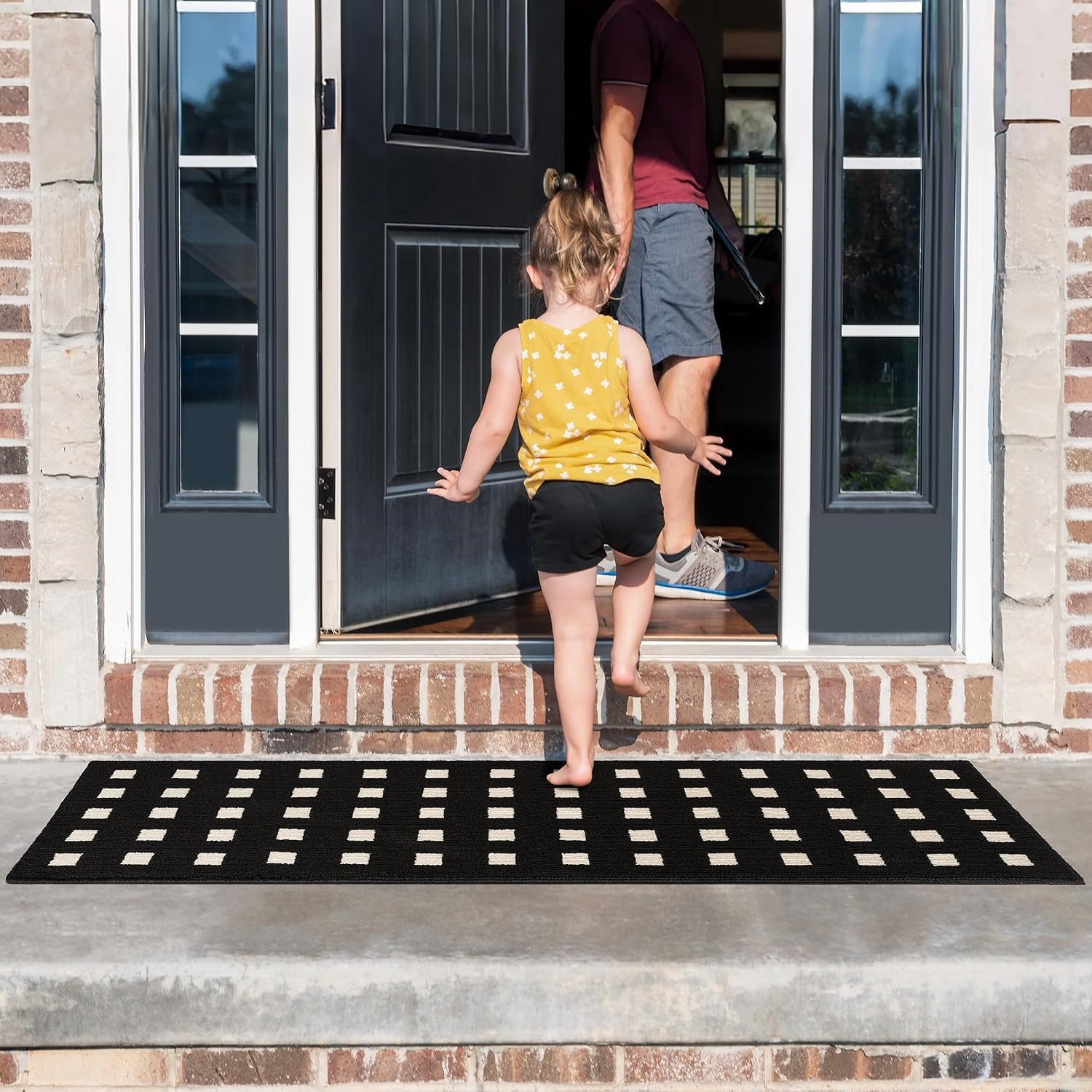 image:imageGRANNY SAYS Indoor Doormat 20 x 32 NonSlip Front Door Mats Outdoor Welcome Mat Washable Low Profile Indoor Door Mats for Entryway Floor Inside Back DoormatsBlackmosaic