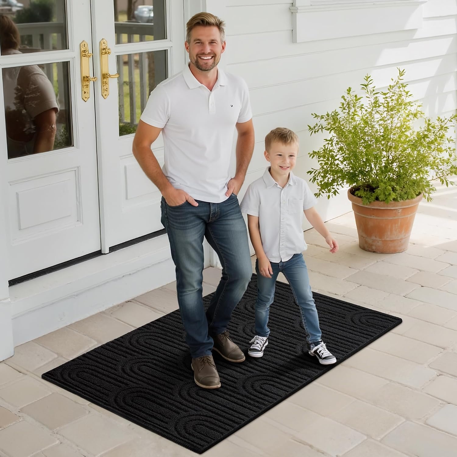 image:imageGRANNY SAYS Indoor Doormat 20 x 32 NonSlip Front Door Mats Outdoor Welcome Mat Washable Low Profile Indoor Door Mats for Entryway Floor Inside Back DoormatsBlack