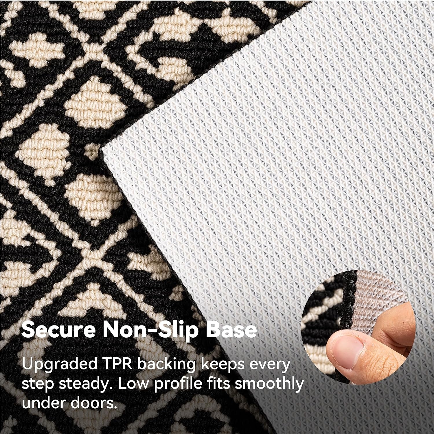 image:imageGRANNY SAYS Indoor Doormat 20 x 32 NonSlip Front Door Mats Outdoor Welcome Mat Washable Low Profile Indoor Door Mats for Entryway Floor Inside Back DoormatsBlackfloral Check