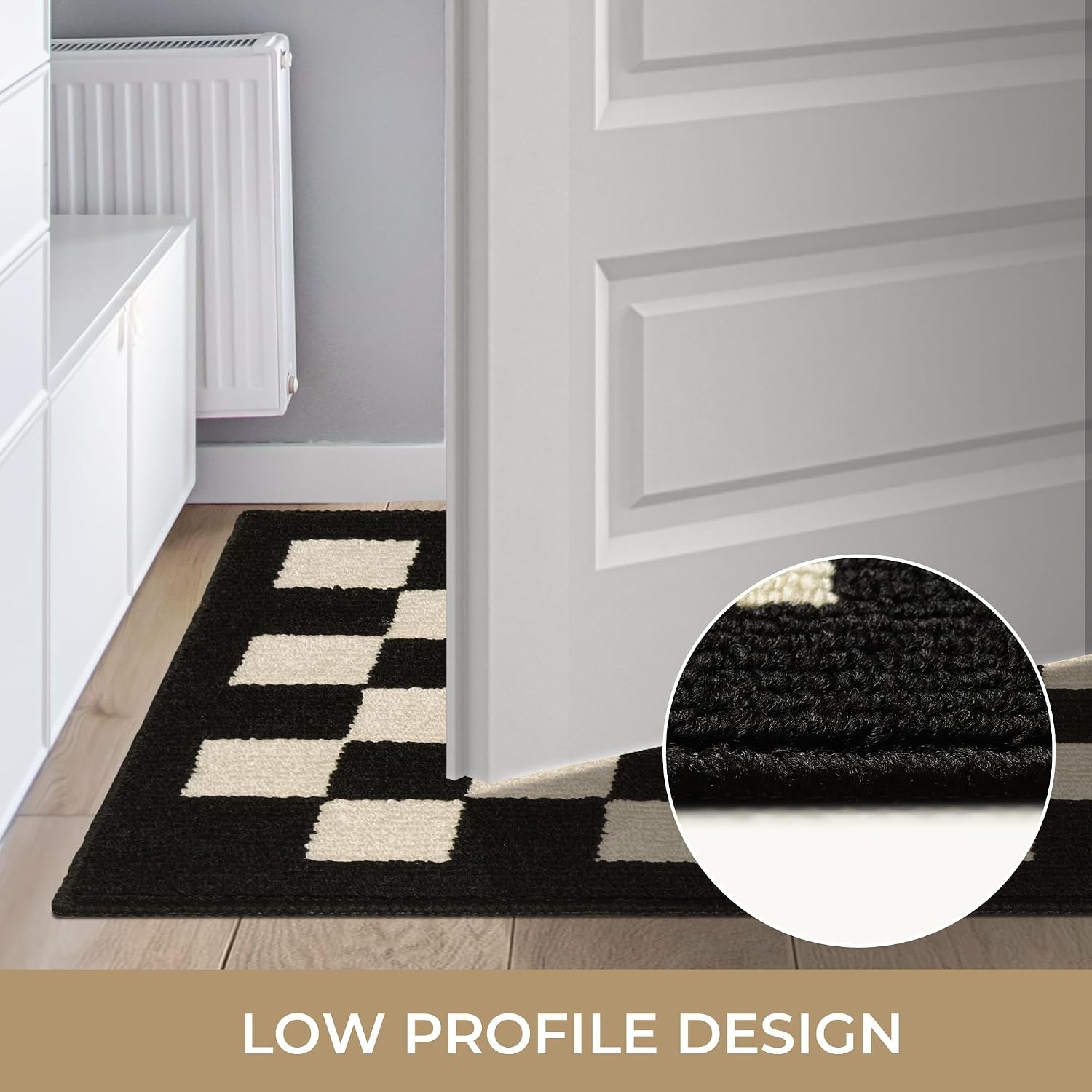 image:imageGRANNY SAYS Indoor Doormat 20 x 32 NonSlip Front Door Mats Outdoor Welcome Mat Washable Low Profile Indoor Door Mats for Entryway Floor Inside Back DoormatsCheckerboard