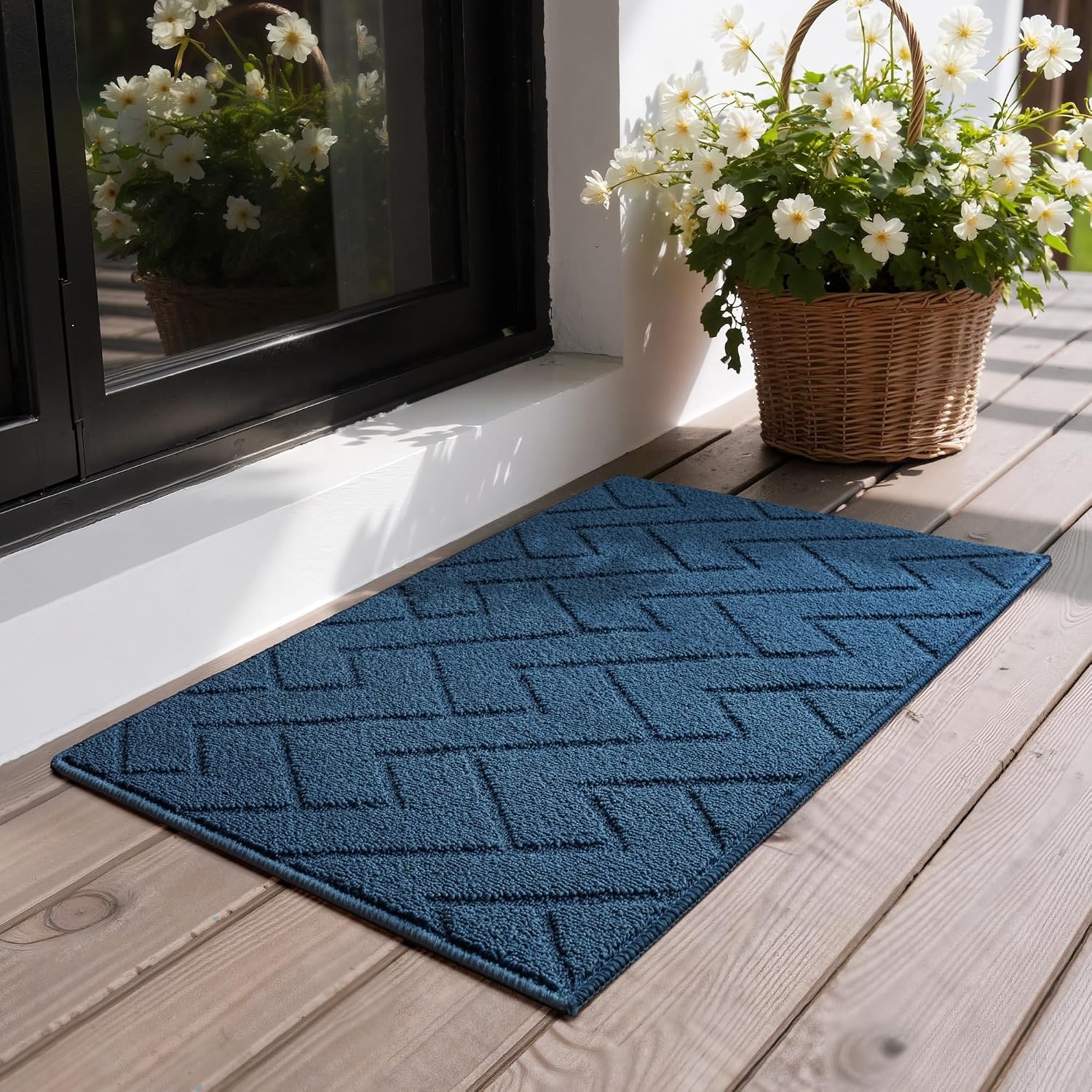 image:imageGRANNY SAYS Indoor Doormat 20 x 32 NonSlip Front Door Mats Outdoor Welcome Mat Washable Low Profile Indoor Door Mats for Entryway Floor Inside Back DoormatsDeep Blue