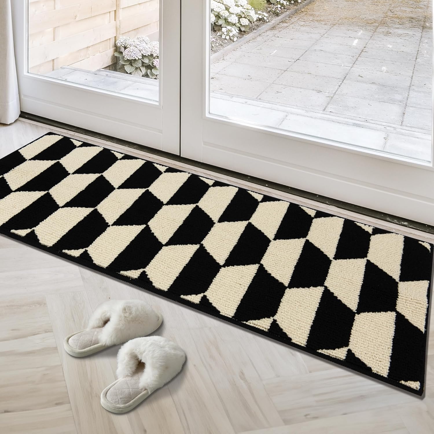 image:imageGRANNY SAYS Indoor Doormat 20 x 32 NonSlip Front Door Mats Outdoor Welcome Mat Washable Low Profile Indoor Door Mats for Entryway Floor Inside Back DoormatsBlackTan