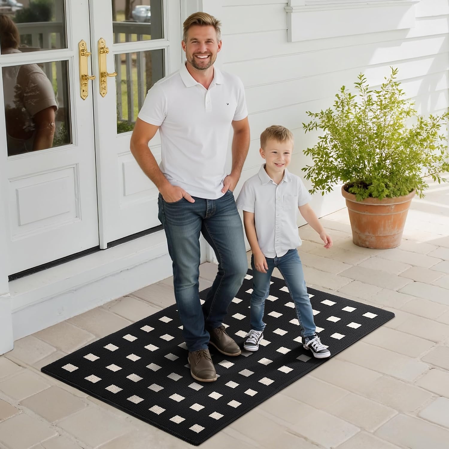 image:imageGRANNY SAYS Indoor Doormat 20 x 32 NonSlip Front Door Mats Outdoor Welcome Mat Washable Low Profile Indoor Door Mats for Entryway Floor Inside Back DoormatsBlackmosaic