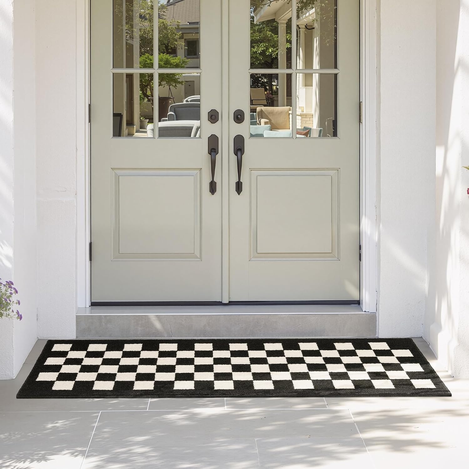 image:imageGRANNY SAYS Indoor Doormat 20 x 32 NonSlip Front Door Mats Outdoor Welcome Mat Washable Low Profile Indoor Door Mats for Entryway Floor Inside Back DoormatsCheckerboard