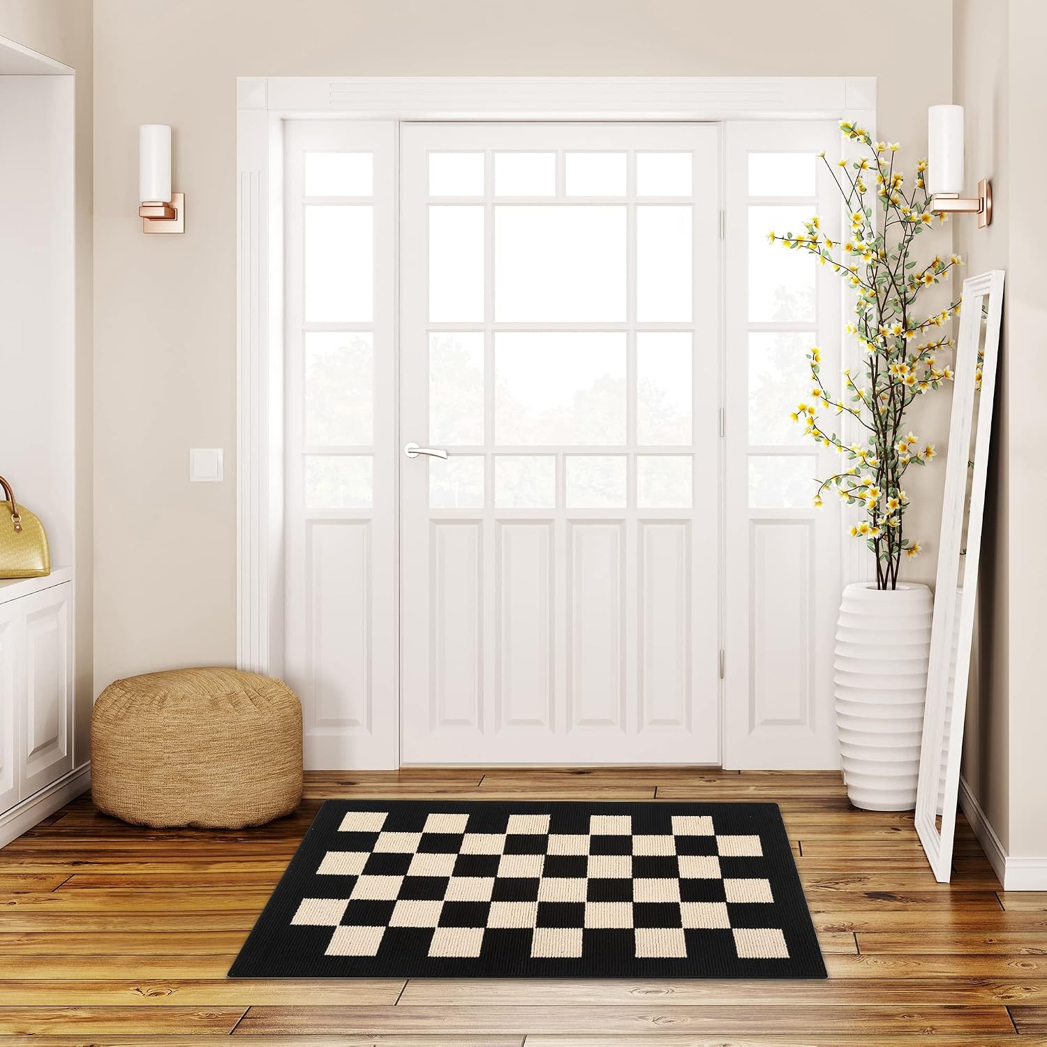 image:imageGRANNY SAYS Indoor Doormat 20 x 32 NonSlip Front Door Mats Outdoor Welcome Mat Washable Low Profile Indoor Door Mats for Entryway Floor Inside Back DoormatsCheckerboard