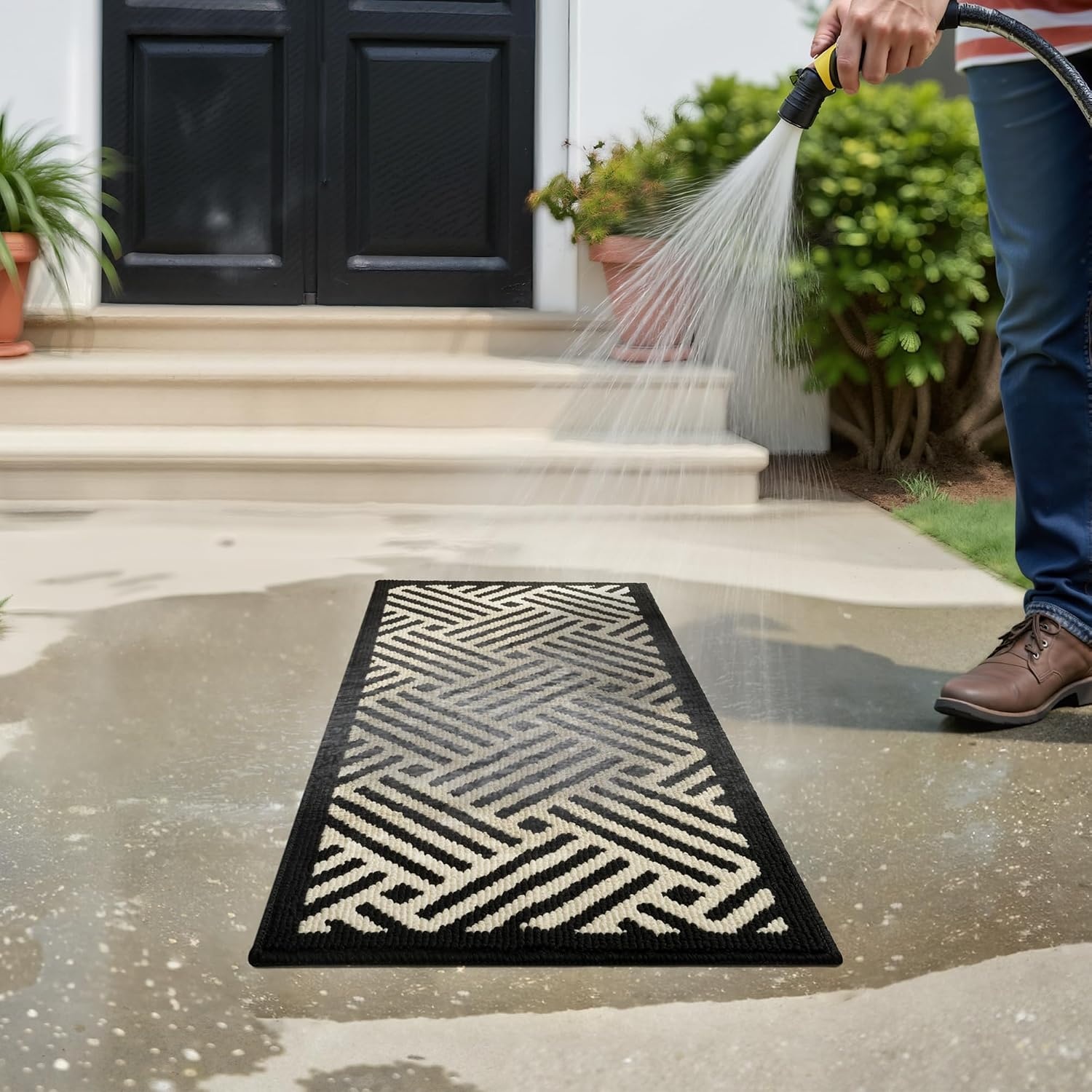 image:imageGRANNY SAYS Indoor Doormat 20 x 32 NonSlip Front Door Mats Outdoor Welcome Mat Washable Low Profile Indoor Door Mats for Entryway Floor Inside Back DoormatsBeige Blackwave