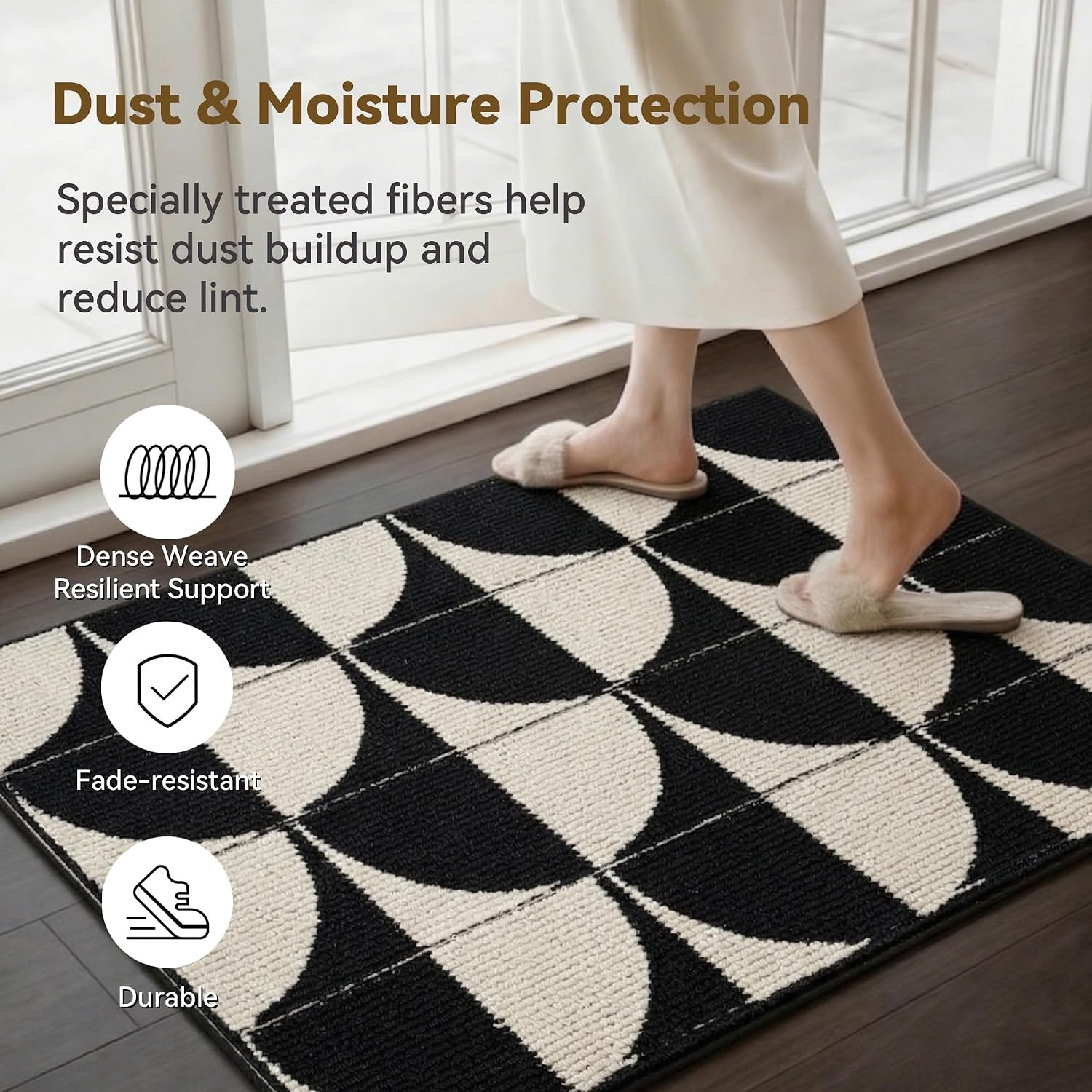 image:imageGRANNY SAYS Indoor Doormat 20 x 32 NonSlip Front Door Mats Outdoor Welcome Mat Washable Low Profile Indoor Door Mats for Entryway Floor Inside Back Doormats3d Blackbeige