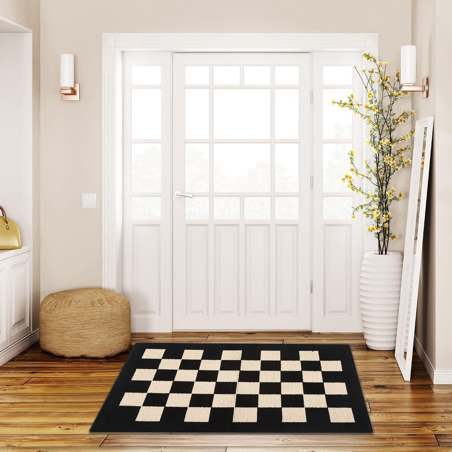 image:imageGRANNY SAYS Indoor Doormat 20 x 32 NonSlip Front Door Mats Outdoor Welcome Mat Washable Low Profile Indoor Door Mats for Entryway Floor Inside Back DoormatsCheckerboard