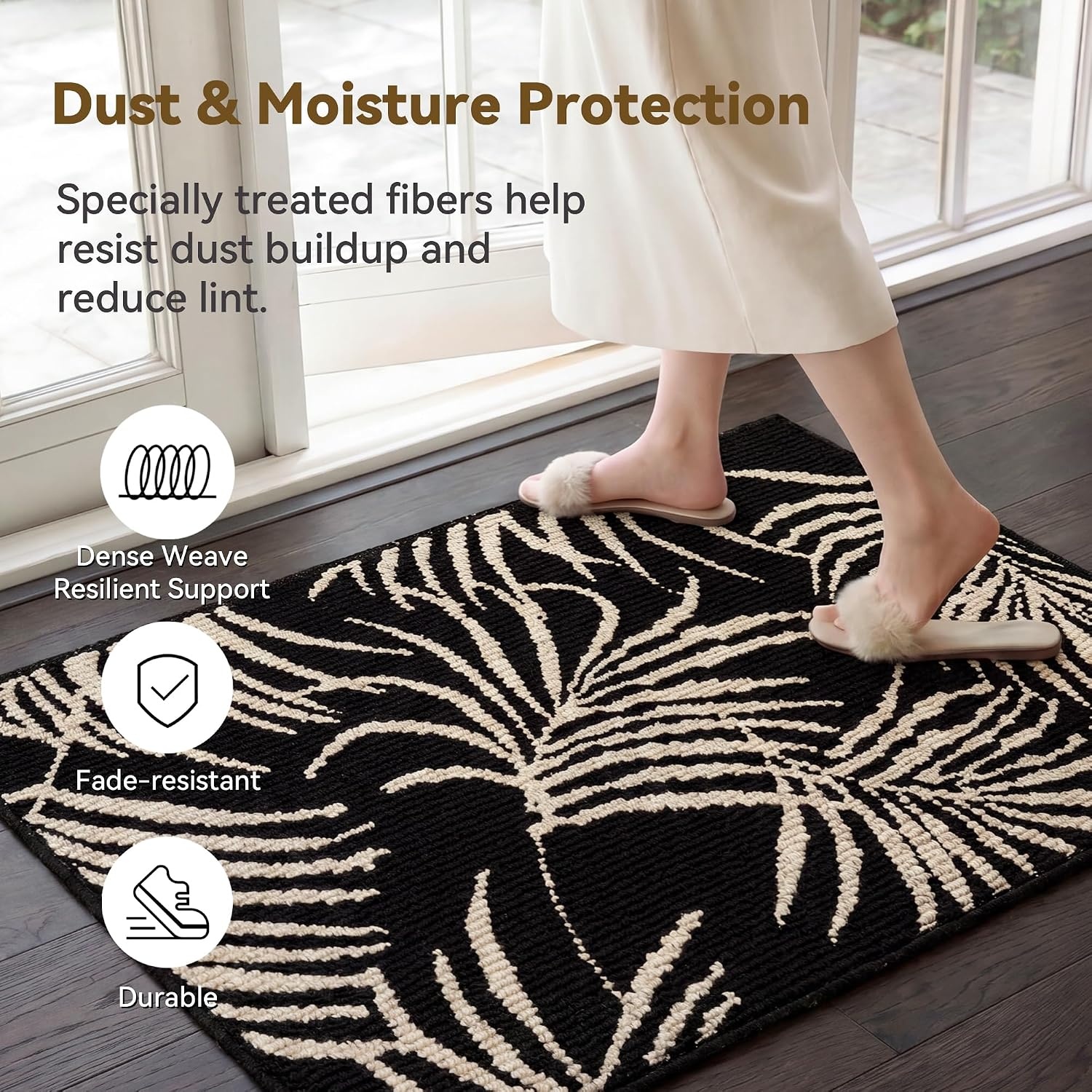image:imageGRANNY SAYS Indoor Doormat 20 x 32 NonSlip Front Door Mats Outdoor Welcome Mat Washable Low Profile Indoor Door Mats for Entryway Floor Inside Back DoormatsBrownpalm Leaf