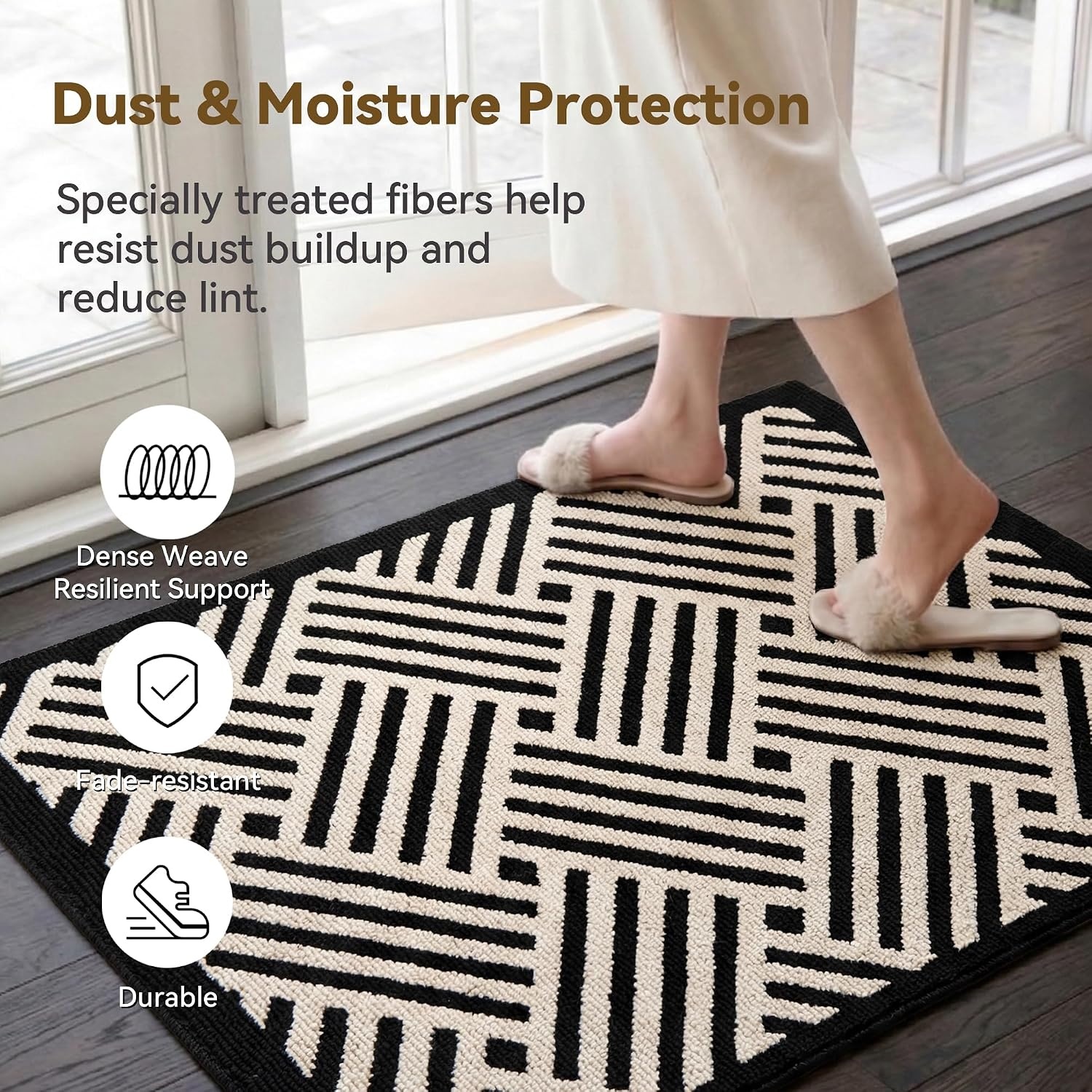 image:imageGRANNY SAYS Indoor Doormat 20 x 32 NonSlip Front Door Mats Outdoor Welcome Mat Washable Low Profile Indoor Door Mats for Entryway Floor Inside Back DoormatsBeige Blackwave