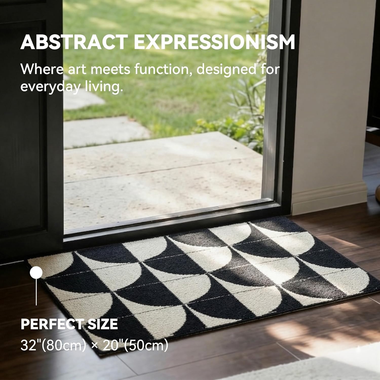 image:imageGRANNY SAYS Indoor Doormat 20 x 32 NonSlip Front Door Mats Outdoor Welcome Mat Washable Low Profile Indoor Door Mats for Entryway Floor Inside Back Doormats3d Blackbeige