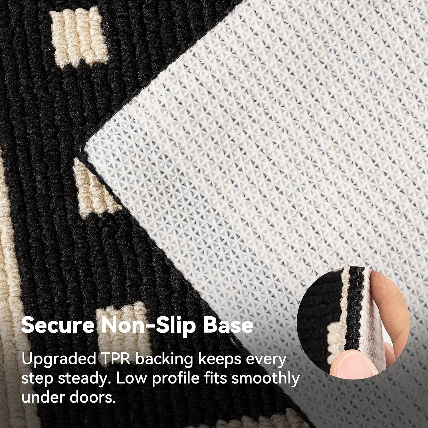 image:imageGRANNY SAYS Indoor Doormat 20 x 32 NonSlip Front Door Mats Outdoor Welcome Mat Washable Low Profile Indoor Door Mats for Entryway Floor Inside Back DoormatsBlack Tan Square