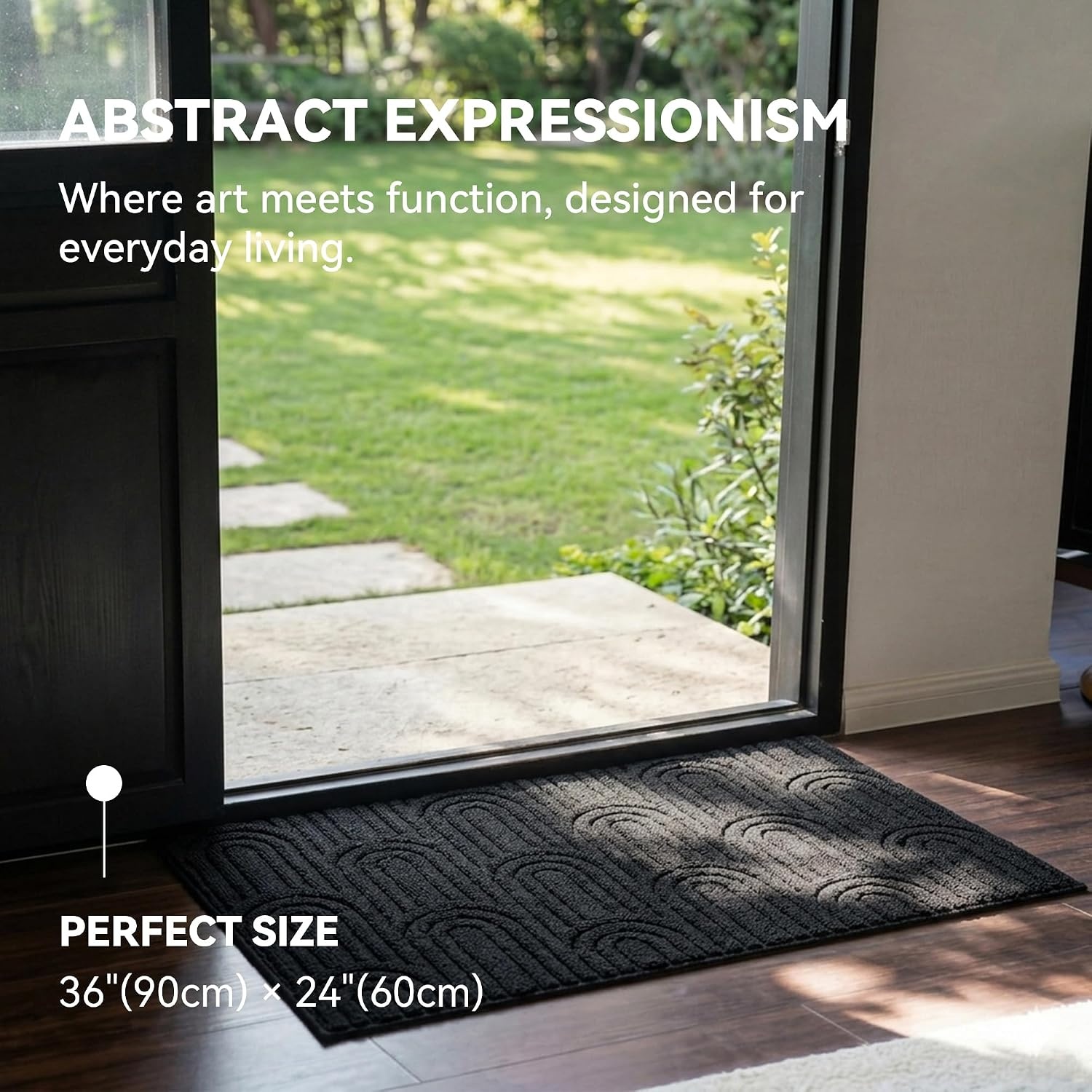 image:imageGRANNY SAYS Indoor Doormat 20 x 32 NonSlip Front Door Mats Outdoor Welcome Mat Washable Low Profile Indoor Door Mats for Entryway Floor Inside Back DoormatsBlack