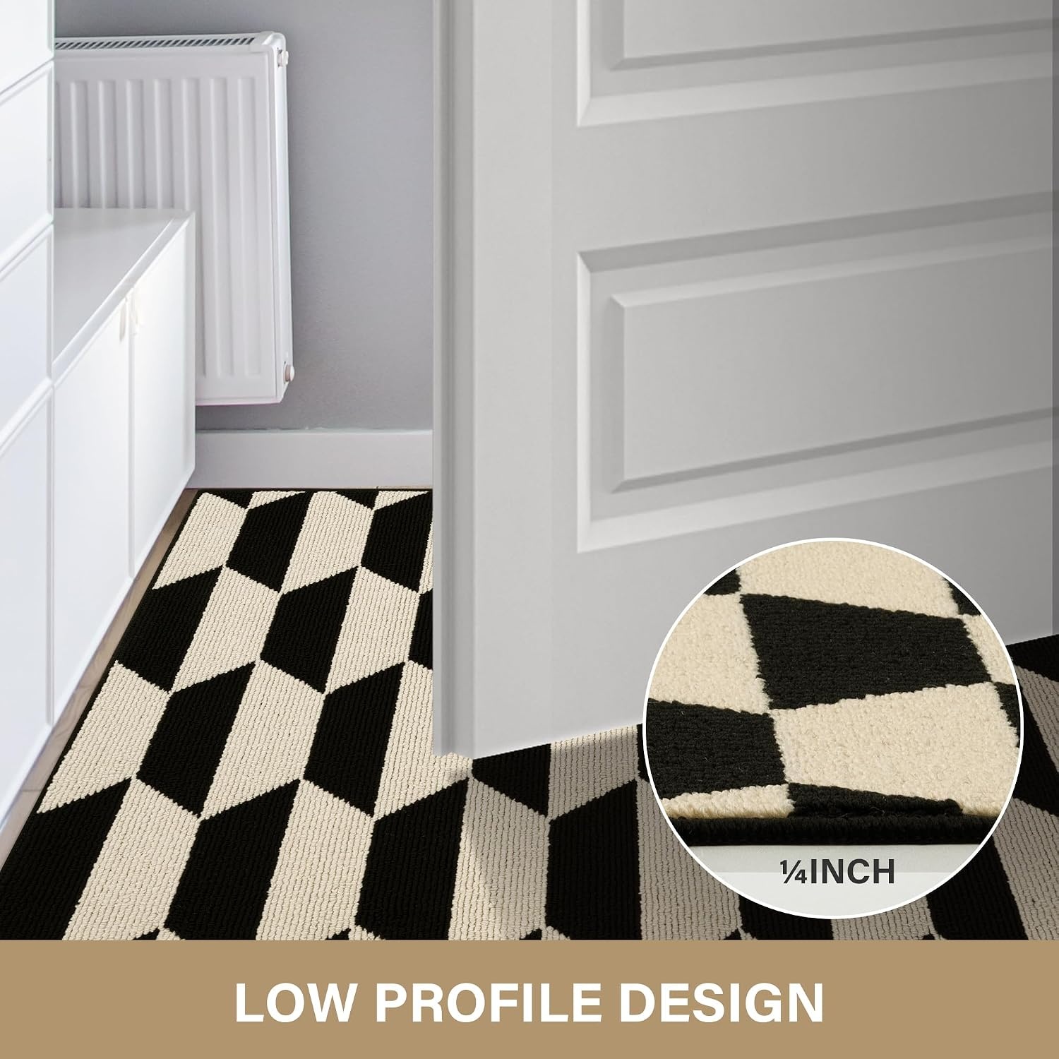 image:imageGRANNY SAYS Indoor Doormat 20 x 32 NonSlip Front Door Mats Outdoor Welcome Mat Washable Low Profile Indoor Door Mats for Entryway Floor Inside Back DoormatsBlackTan