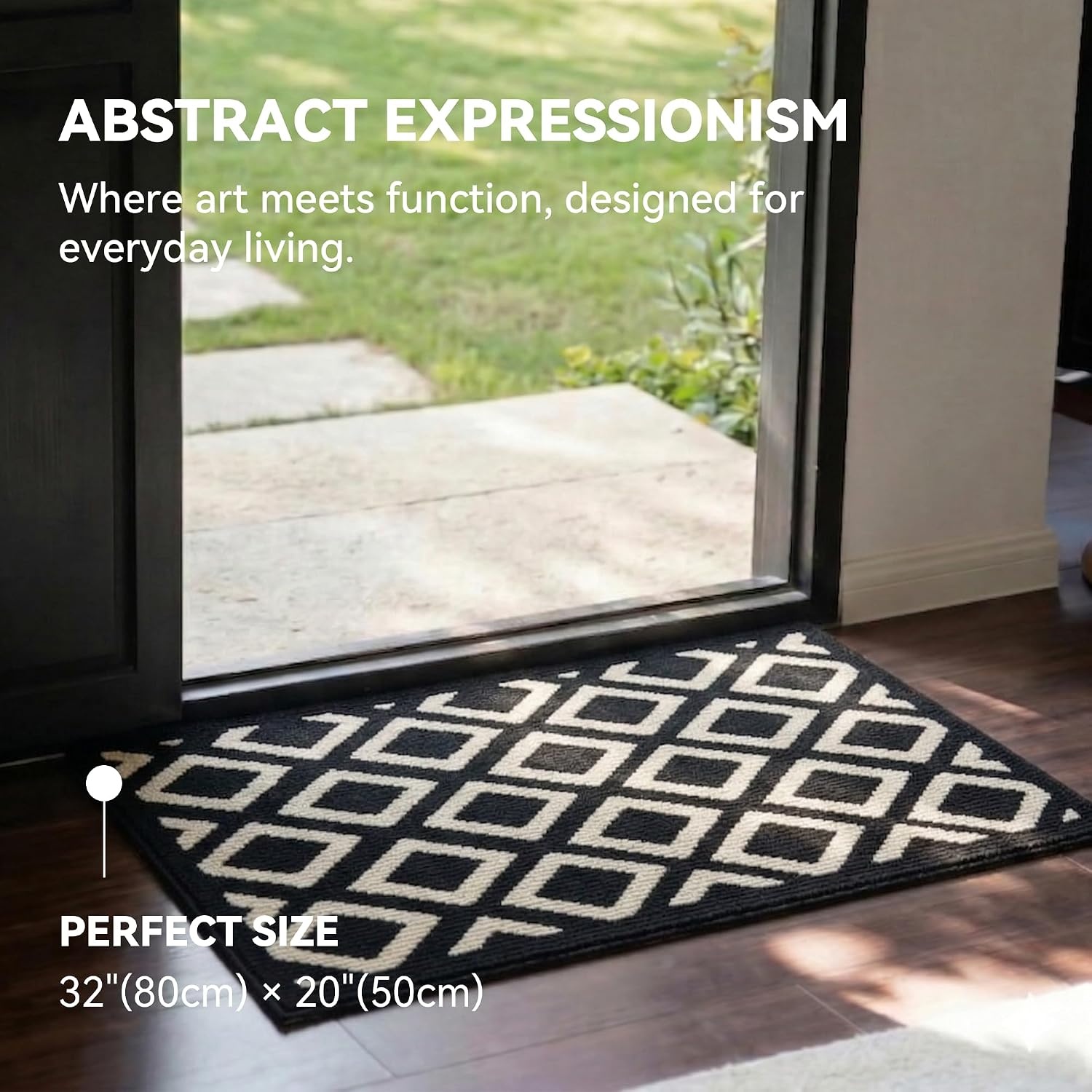 image:imageGRANNY SAYS Indoor Doormat 20 x 32 NonSlip Front Door Mats Outdoor Welcome Mat Washable Low Profile Indoor Door Mats for Entryway Floor Inside Back DoormatsBlackTan Diamond