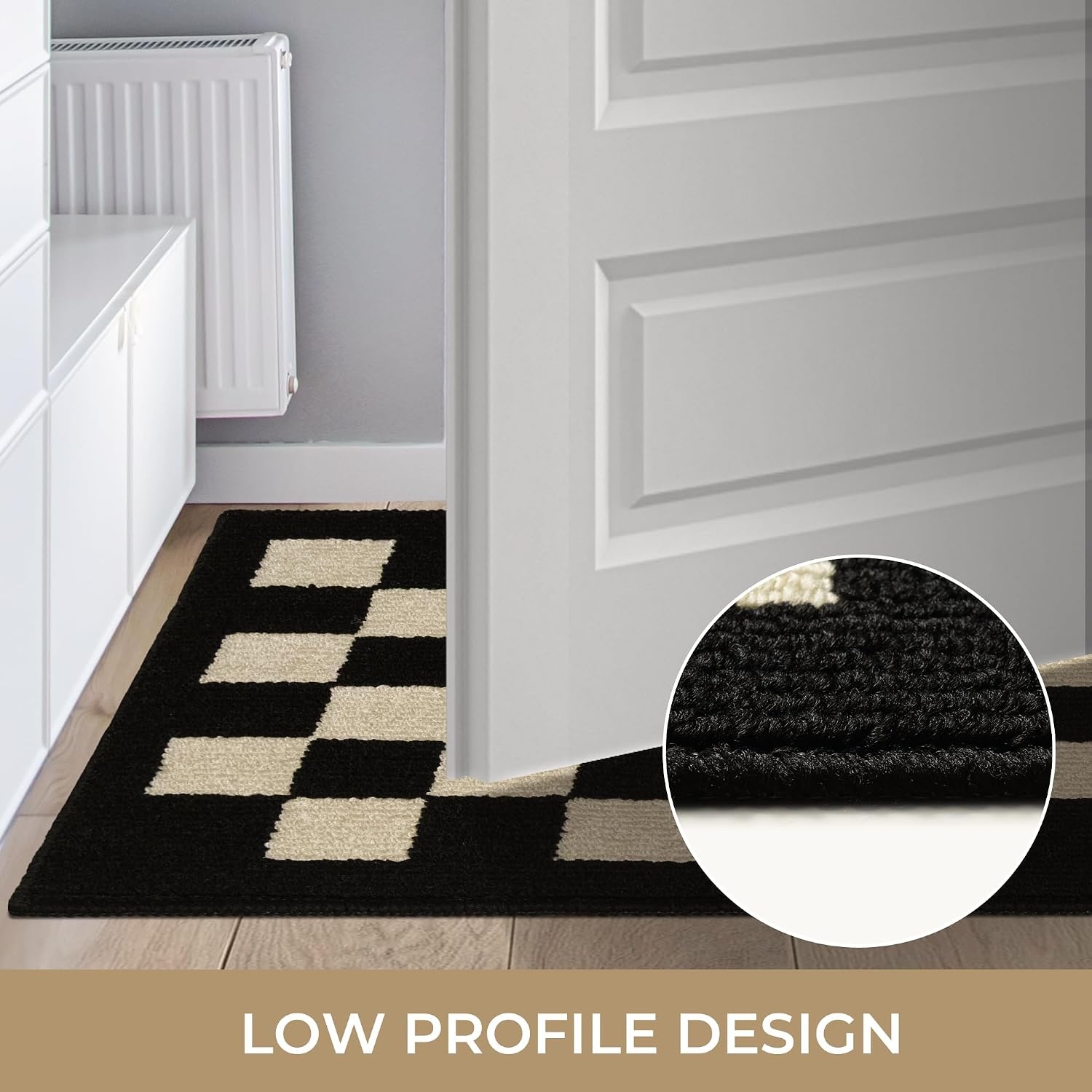 image:imageGRANNY SAYS Indoor Doormat 20 x 32 NonSlip Front Door Mats Outdoor Welcome Mat Washable Low Profile Indoor Door Mats for Entryway Floor Inside Back DoormatsCheckerboard