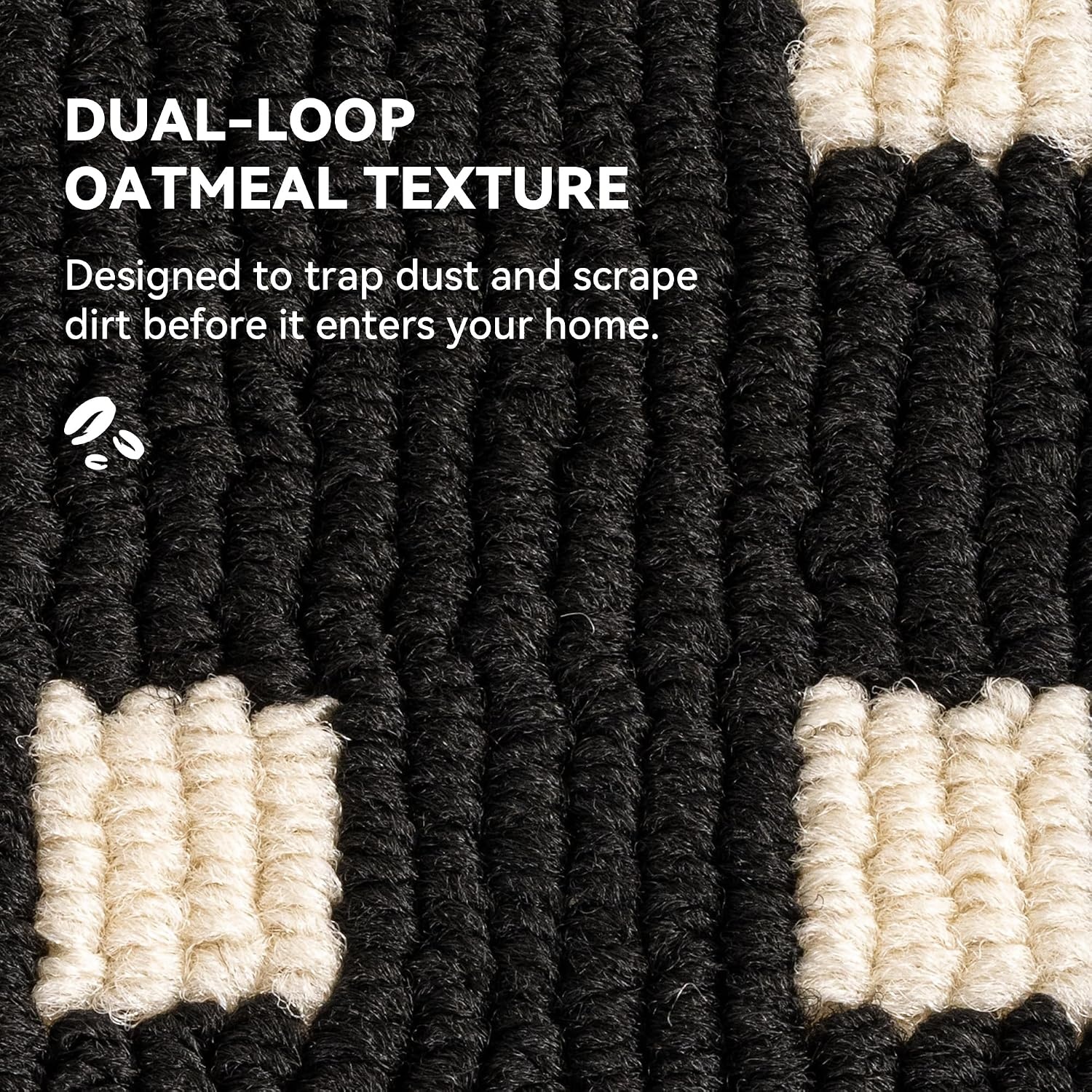 image:imageGRANNY SAYS Indoor Doormat 20 x 32 NonSlip Front Door Mats Outdoor Welcome Mat Washable Low Profile Indoor Door Mats for Entryway Floor Inside Back DoormatsBlack Tan Square