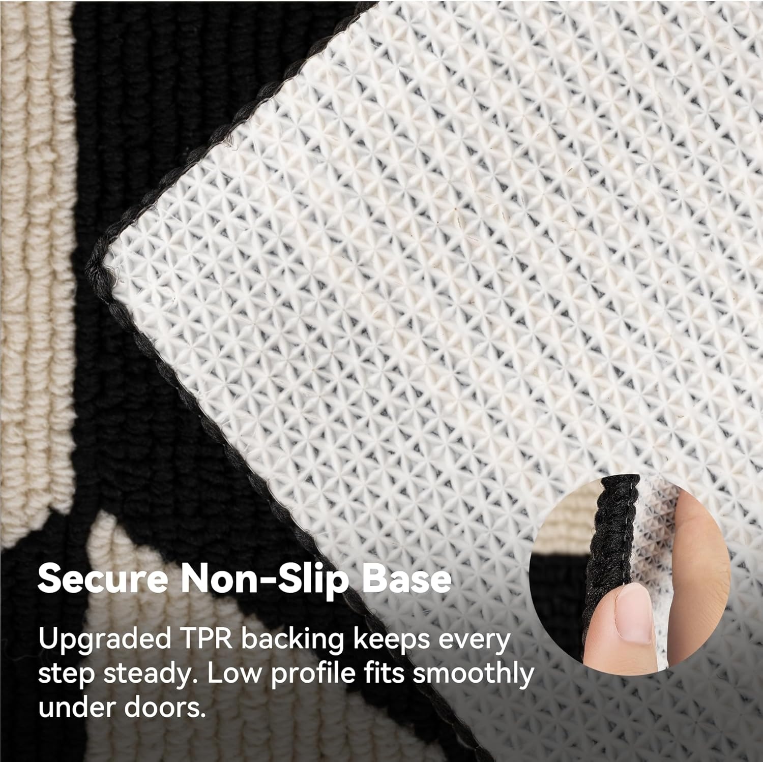 image:imageGRANNY SAYS Indoor Doormat 20 x 32 NonSlip Front Door Mats Outdoor Welcome Mat Washable Low Profile Indoor Door Mats for Entryway Floor Inside Back DoormatsBlackTan