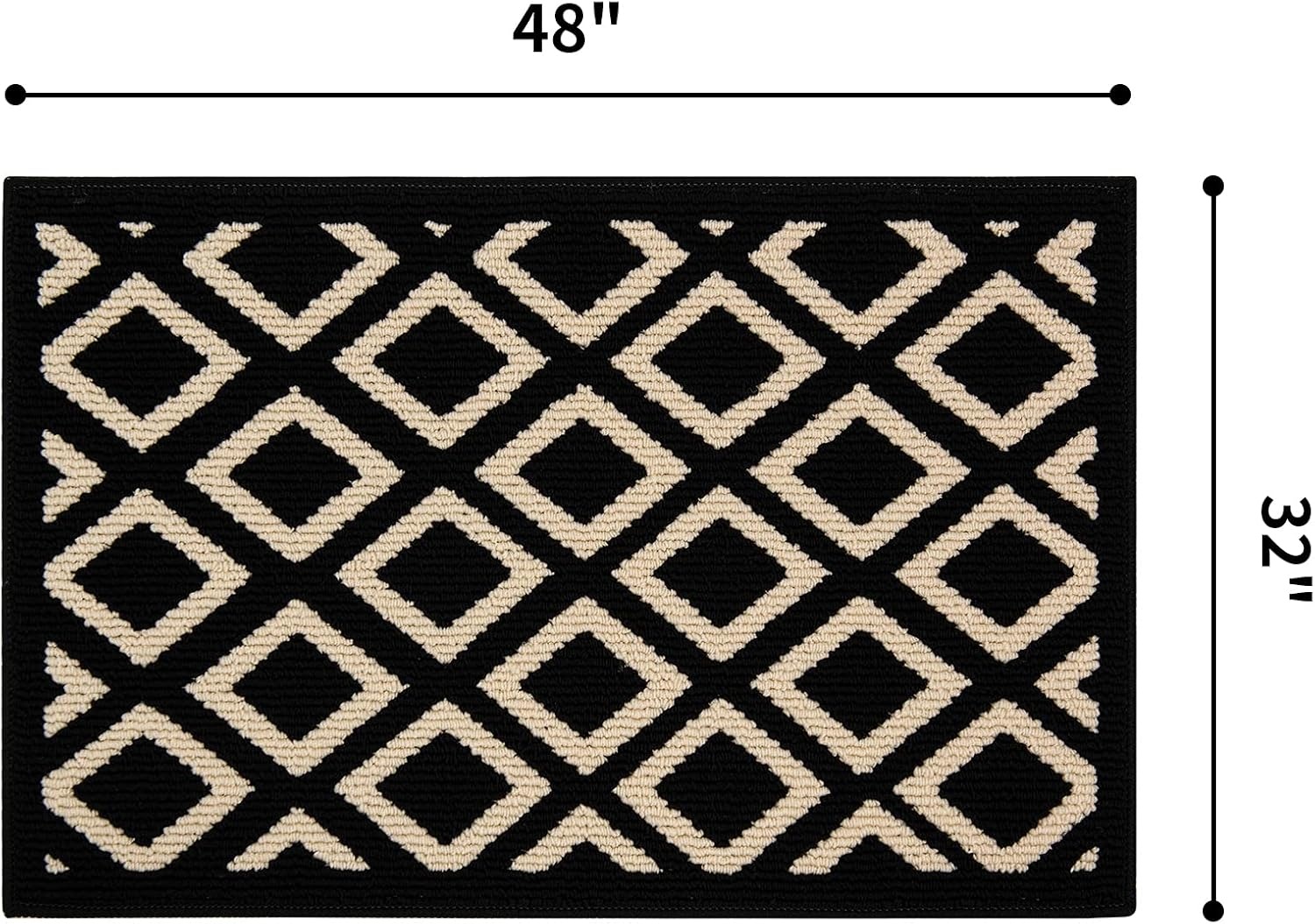 image:imageGRANNY SAYS Indoor Doormat 20 x 32 NonSlip Front Door Mats Outdoor Welcome Mat Washable Low Profile Indoor Door Mats for Entryway Floor Inside Back DoormatsBlackTan Diamond
