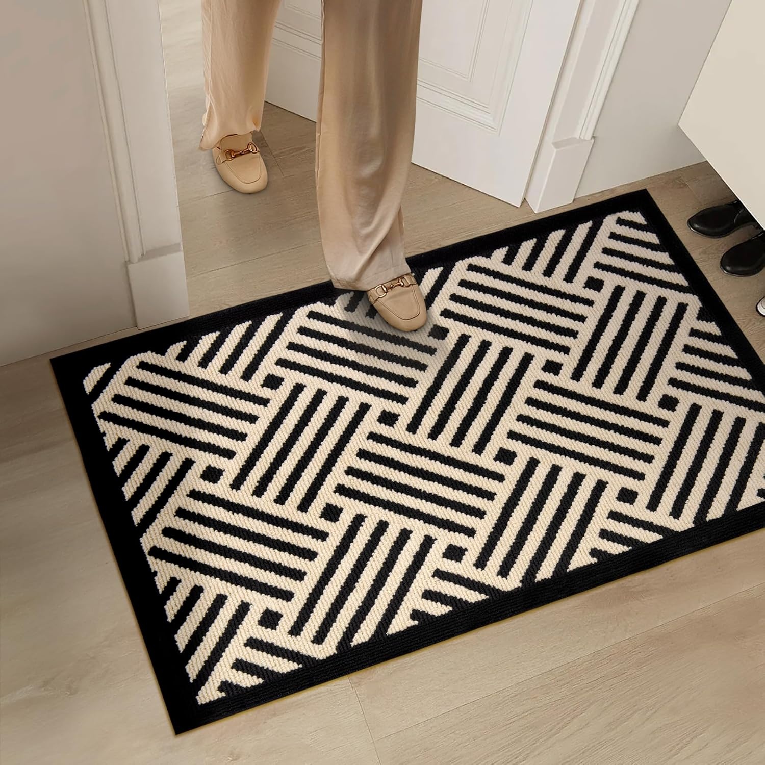 image:imageGRANNY SAYS Indoor Doormat 20 x 32 NonSlip Front Door Mats Outdoor Welcome Mat Washable Low Profile Indoor Door Mats for Entryway Floor Inside Back DoormatsBeige Blackwave